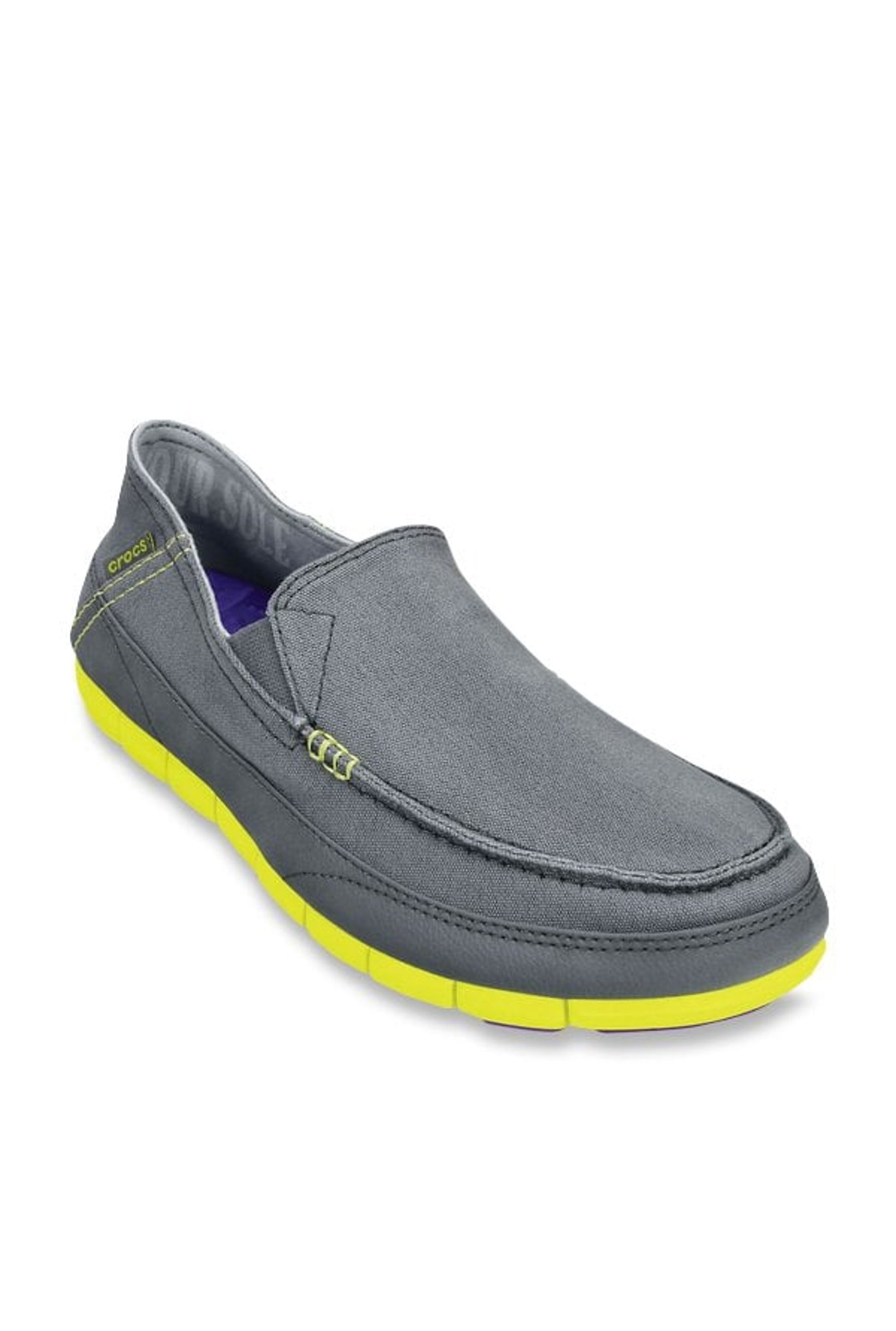 Buy Crocs Stretch Sole Charcoal and Citrus Loafers Online at best