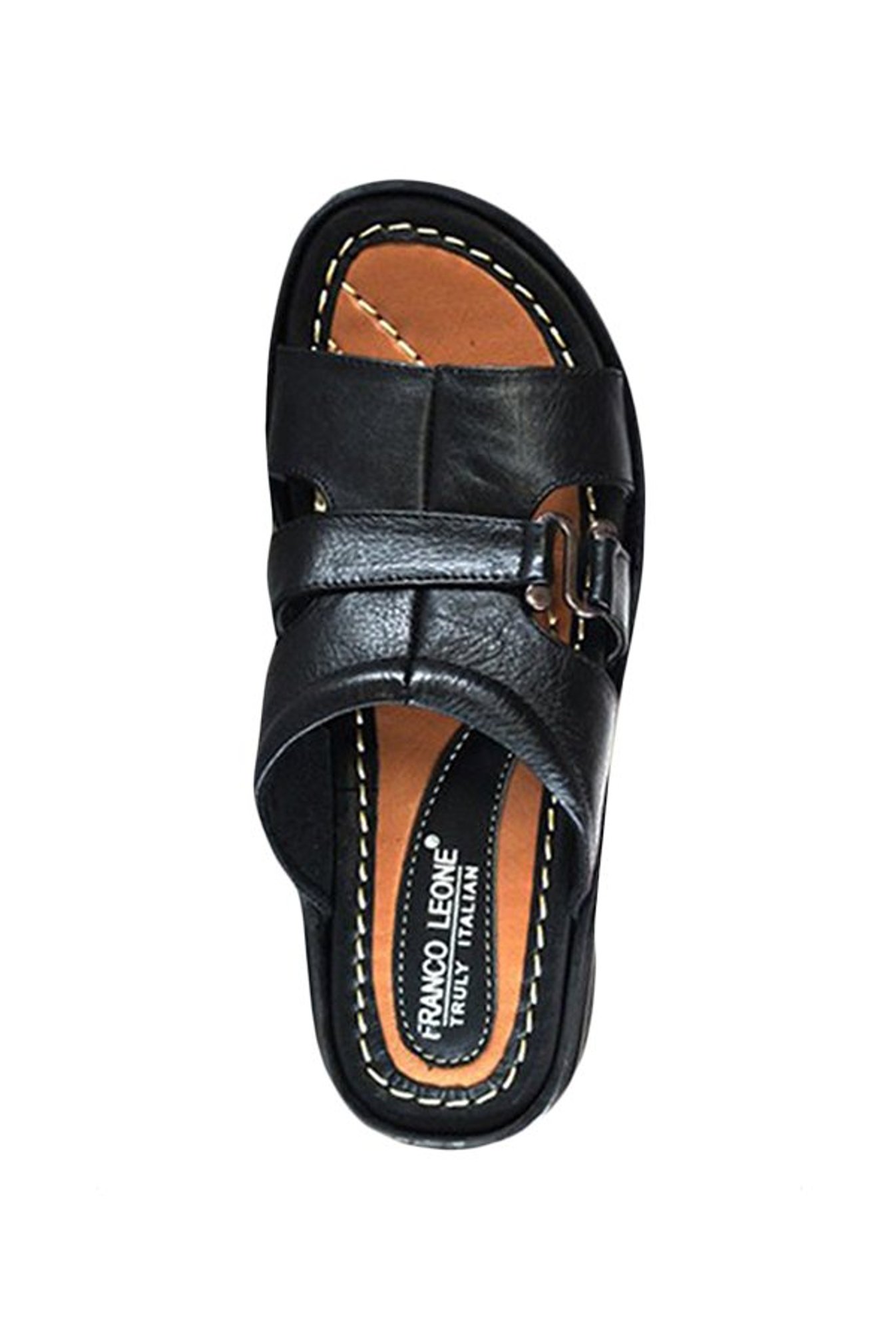 Buy FRANCO LEONE Mens Leather Velcro Closure Slippers | Shoppers Stop