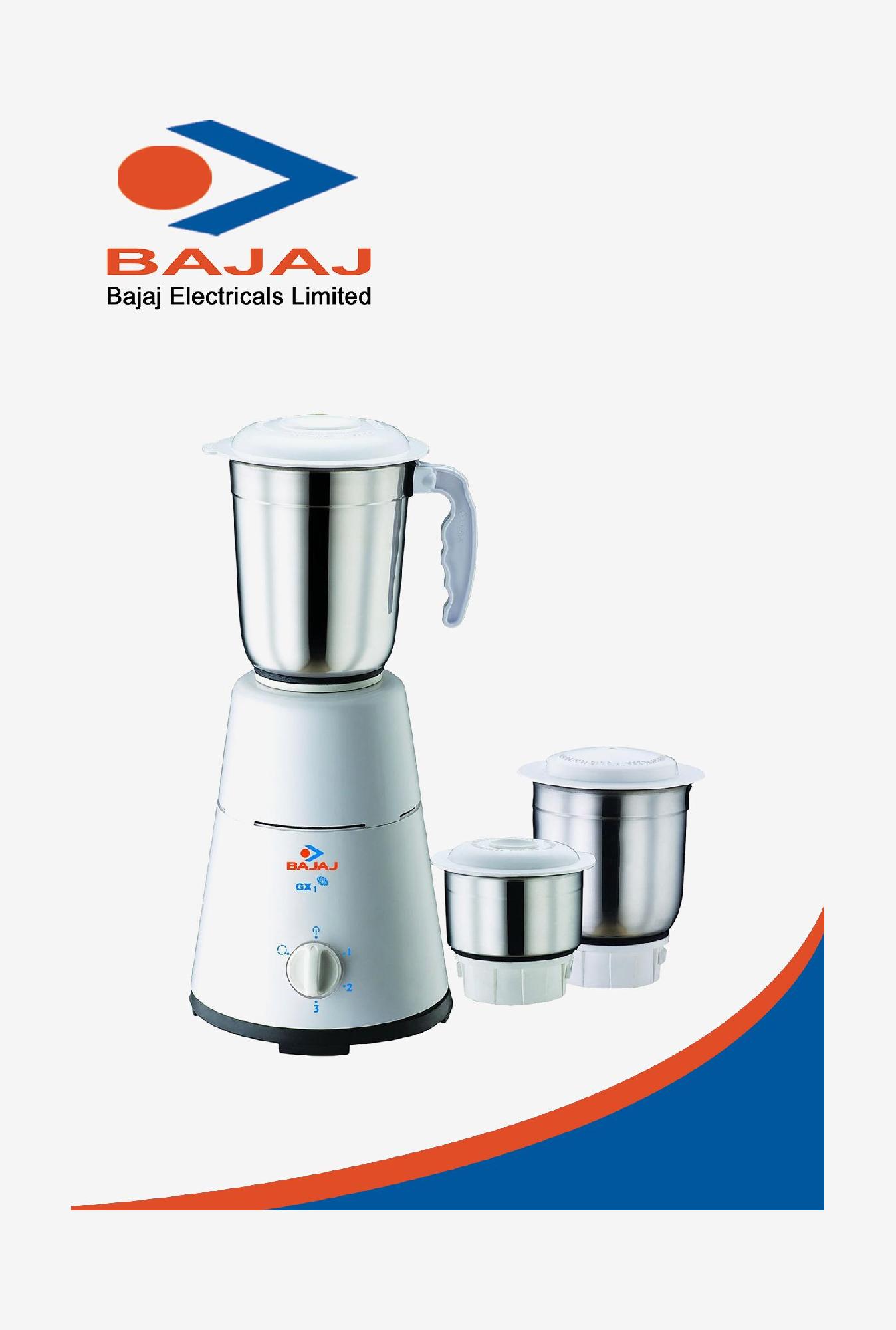 Buy Bajaj GX1 1.25 Liter Mixer Grinder (White) Online at best