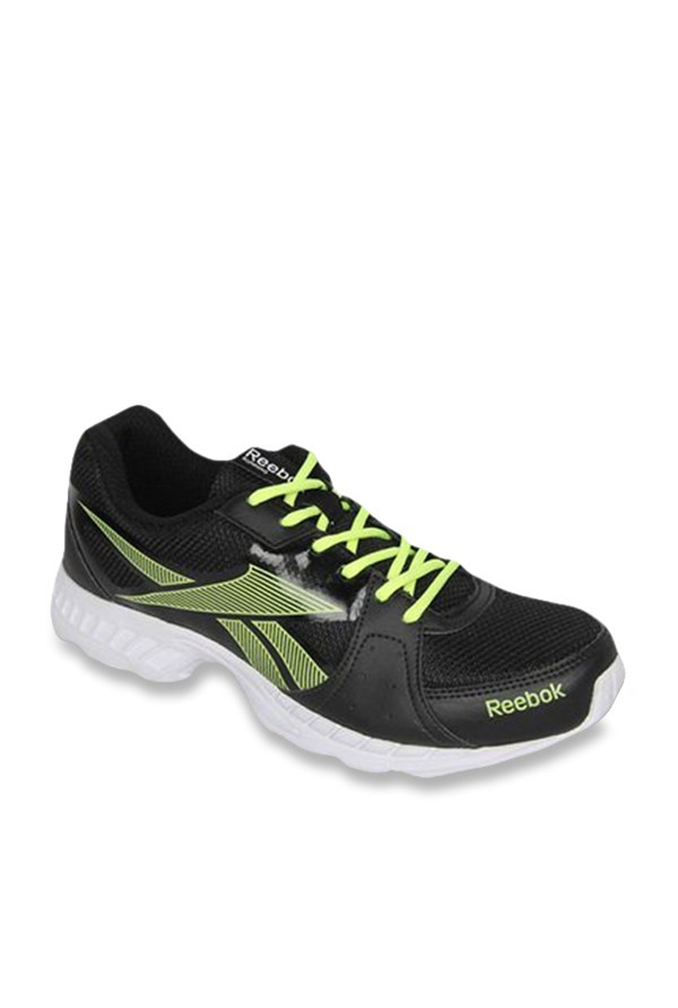reebok black and green sport shoes