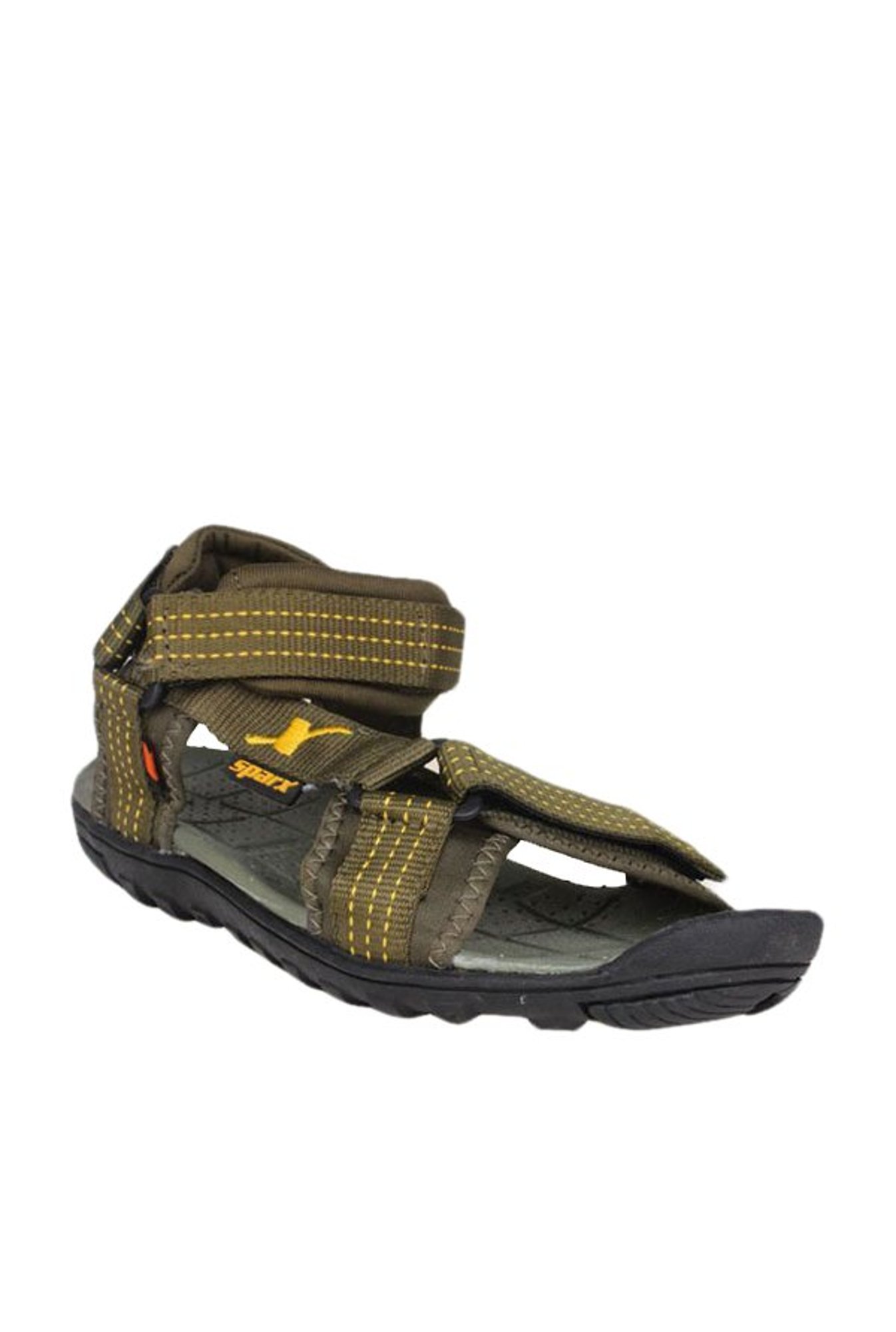 Sparx Olive \u0026 Yellow Floater Sandals 