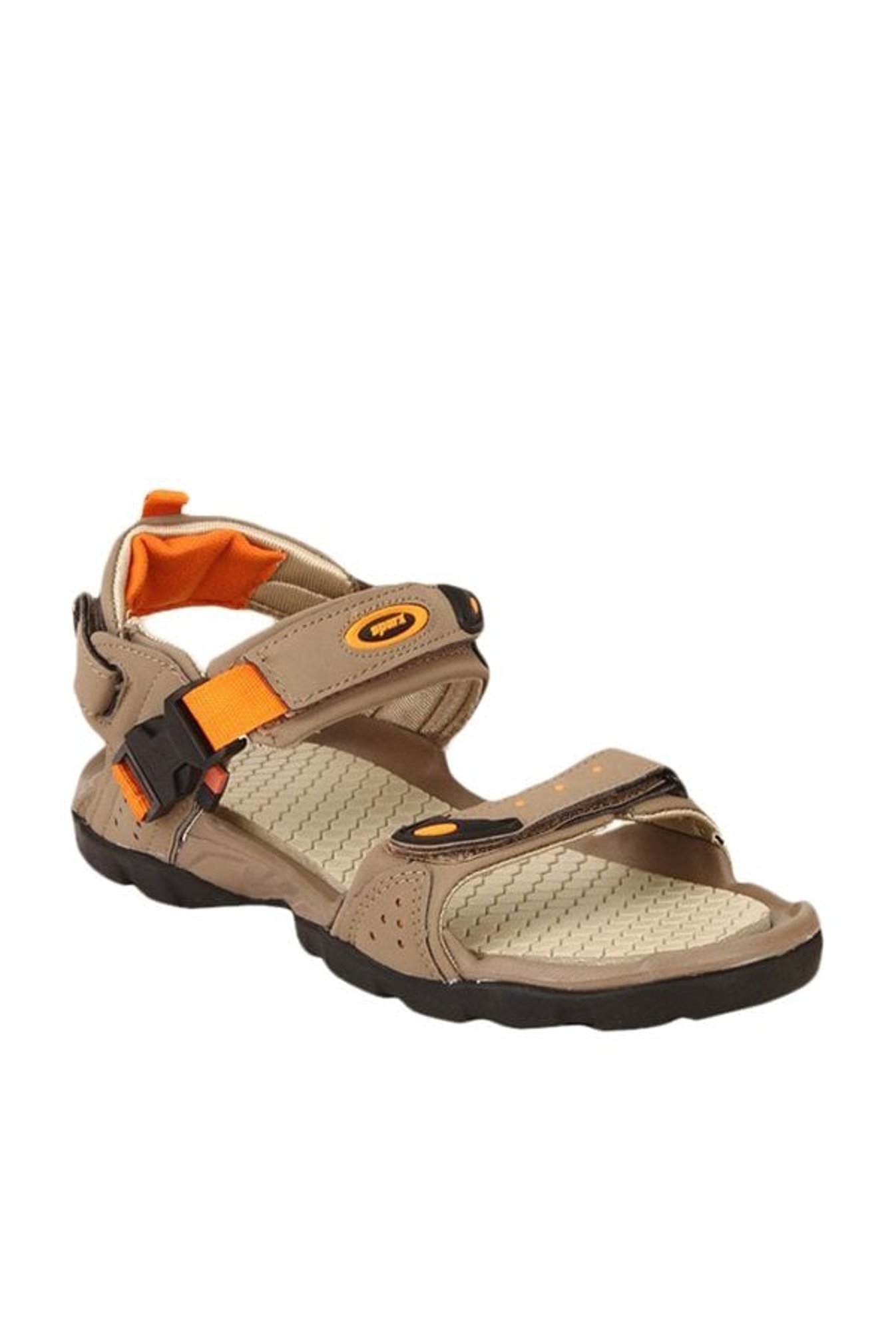 Sparx Brand Men's SS-492 Chappal/Sandal/Flip Flop (Olive/orange) ::  RAJASHOES