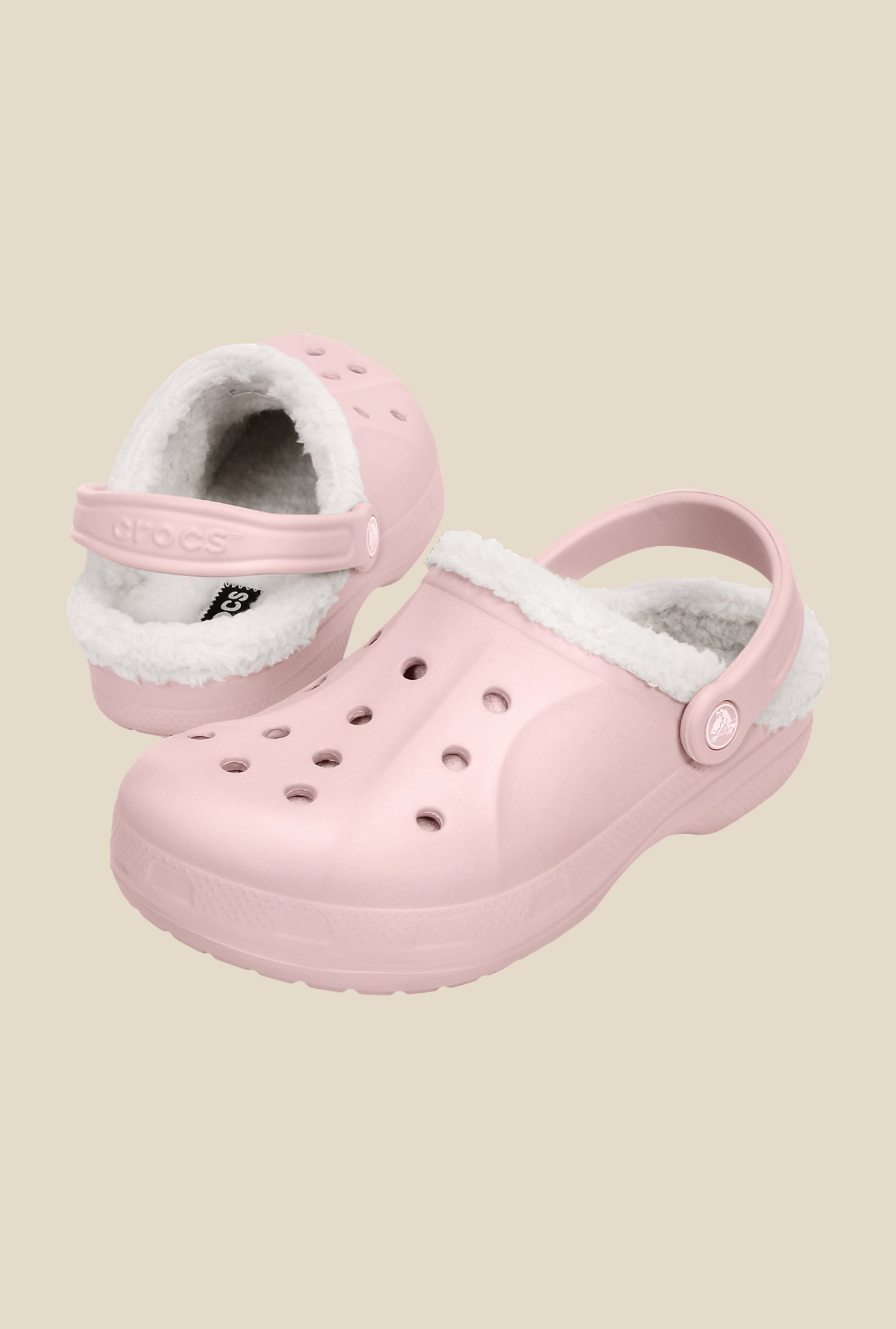 cotton candy fuzzy crocs