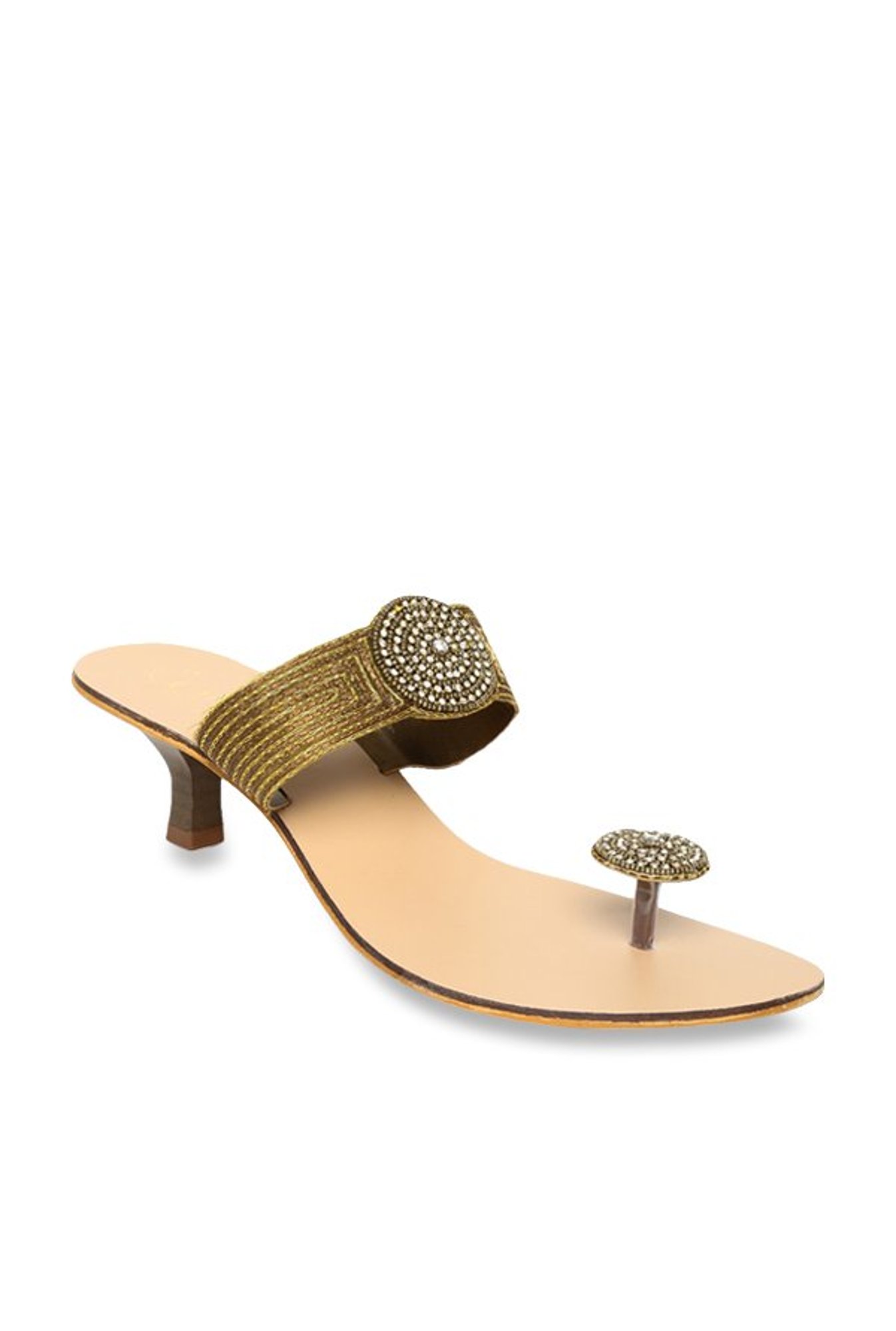 catwalk golden sandals