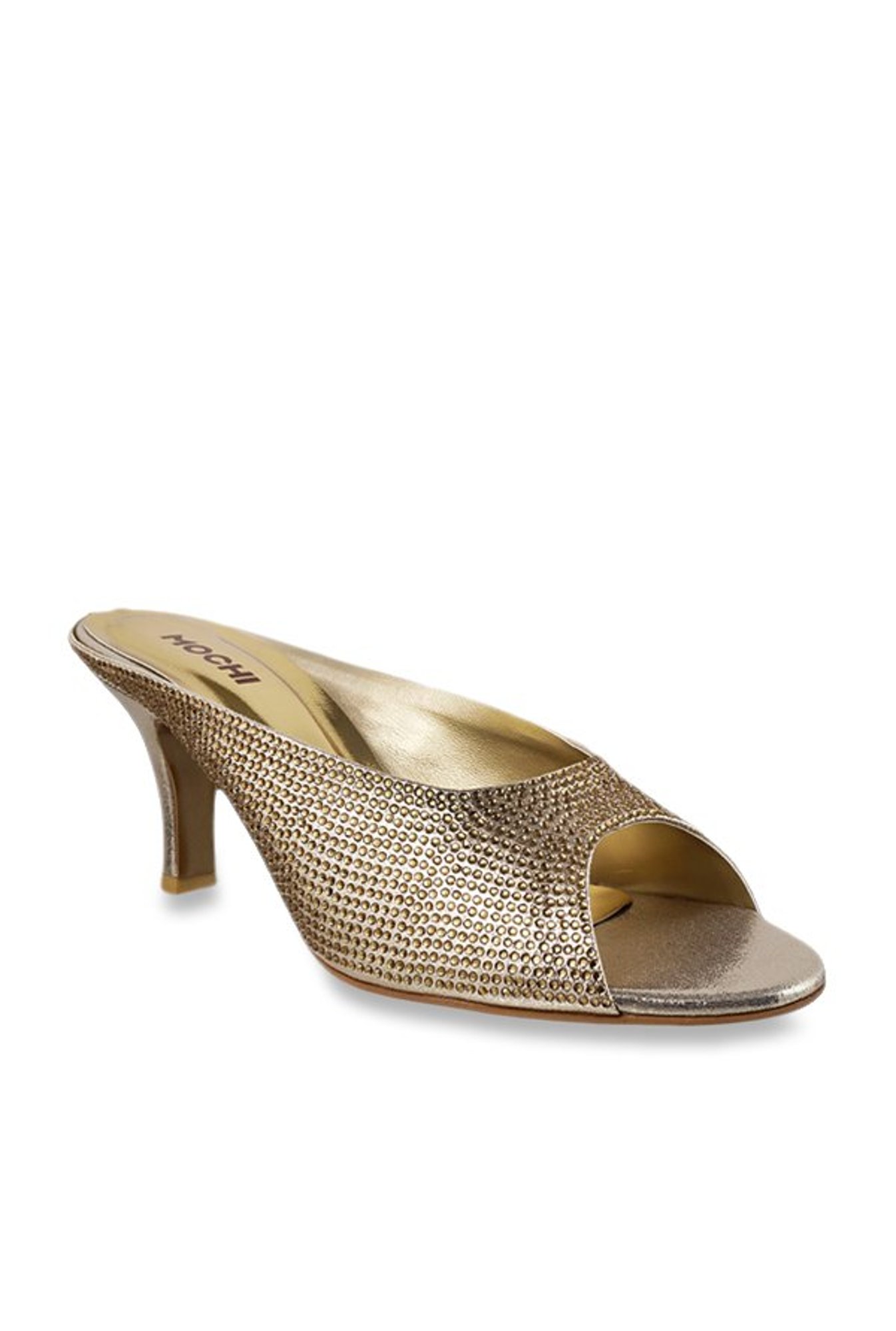 Buy Bronze Heeled Sandals for Women by Mochi Online | Ajio.com