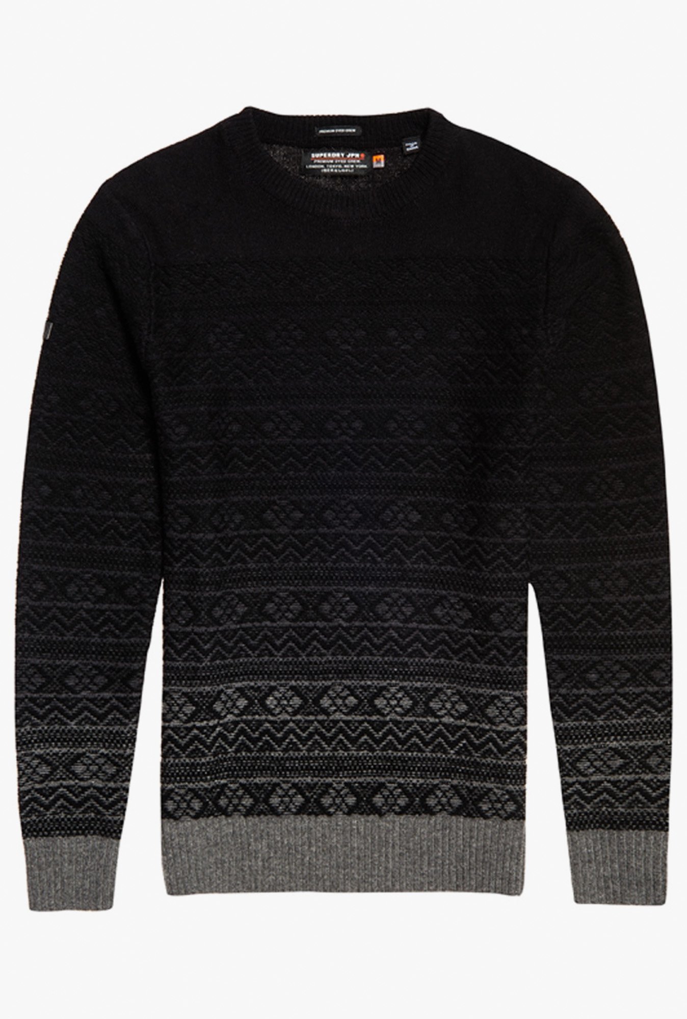 dark grey crew neck sweater