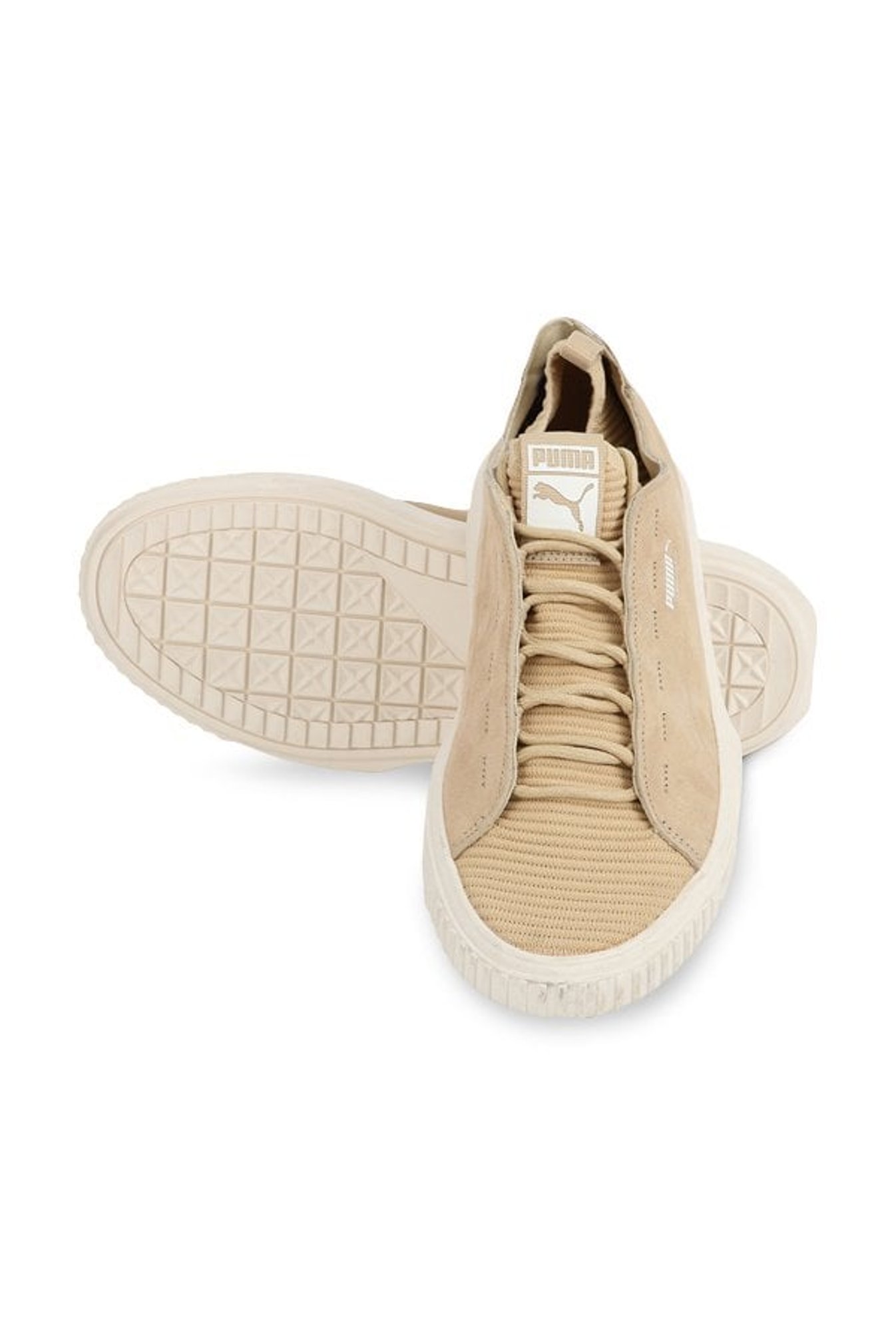 Puma light beige 2024 breaker knit sunfaded trainers