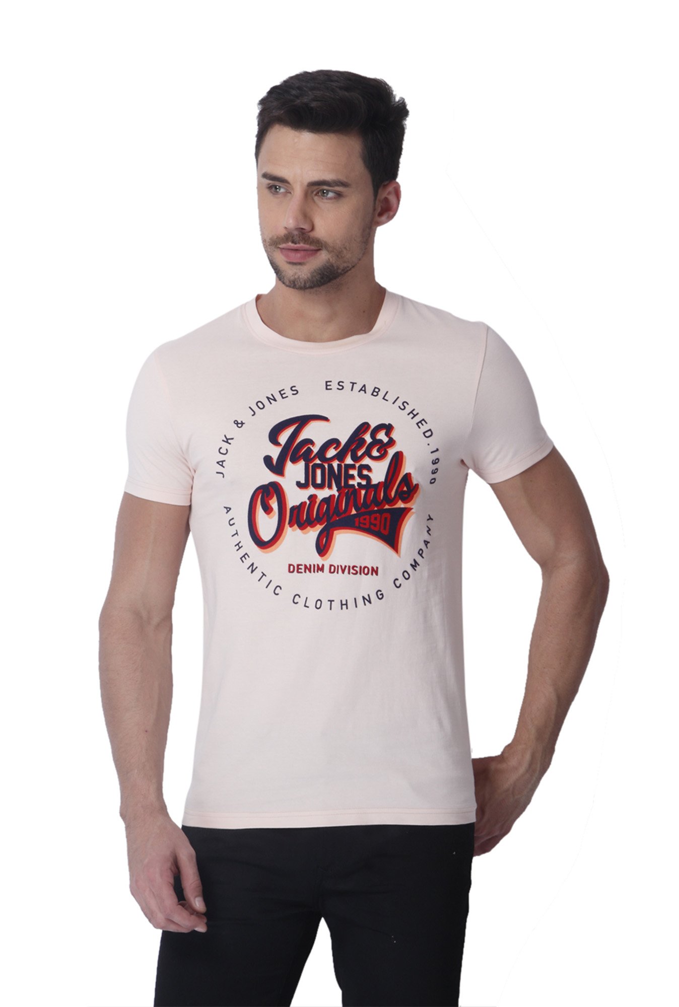jack and jones pink t shirt