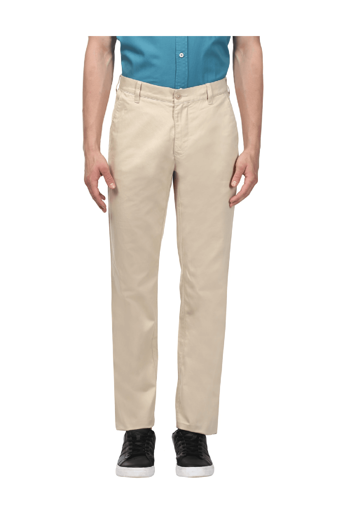 Buy ColorPlus Men White Solid Regular fit Wrinkle free Regular trousers  Online at Low Prices in India - Paytmmall.com