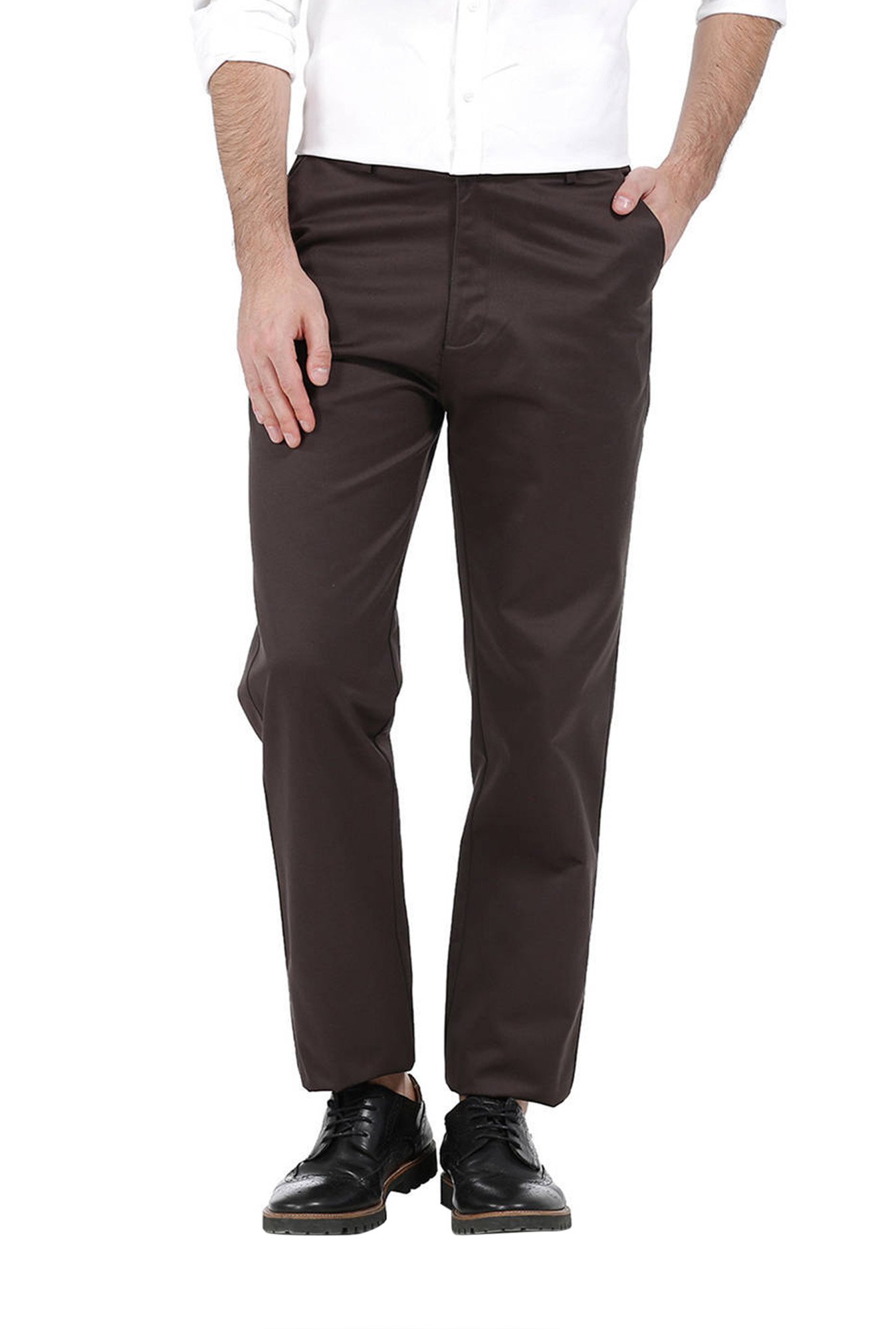 Chocolate Brown Cotton Dress Pants - Acustom Apparel