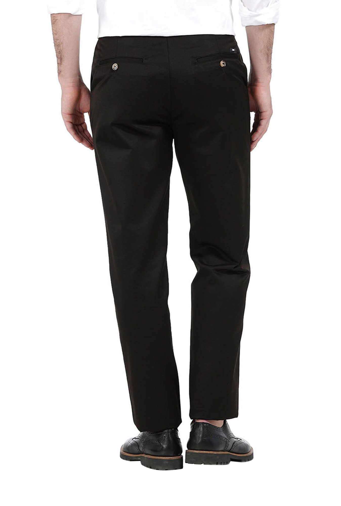 Buy Basics Black Mid Rise Comfort Fit Solid Trousers for Men Online  Tata  CLiQ