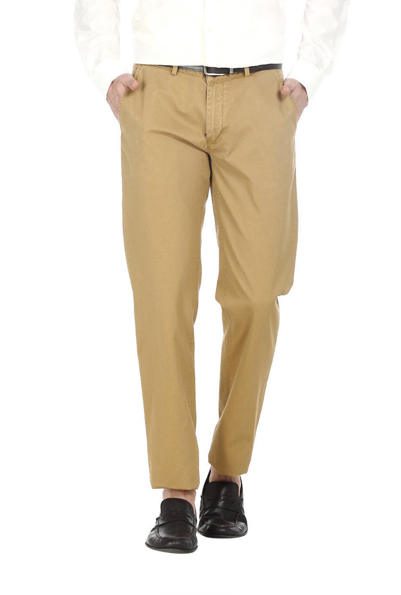 Buy BASICS Men Brown Solid Tapered fit Regular trousers by Basic Life  online  Looksgudin
