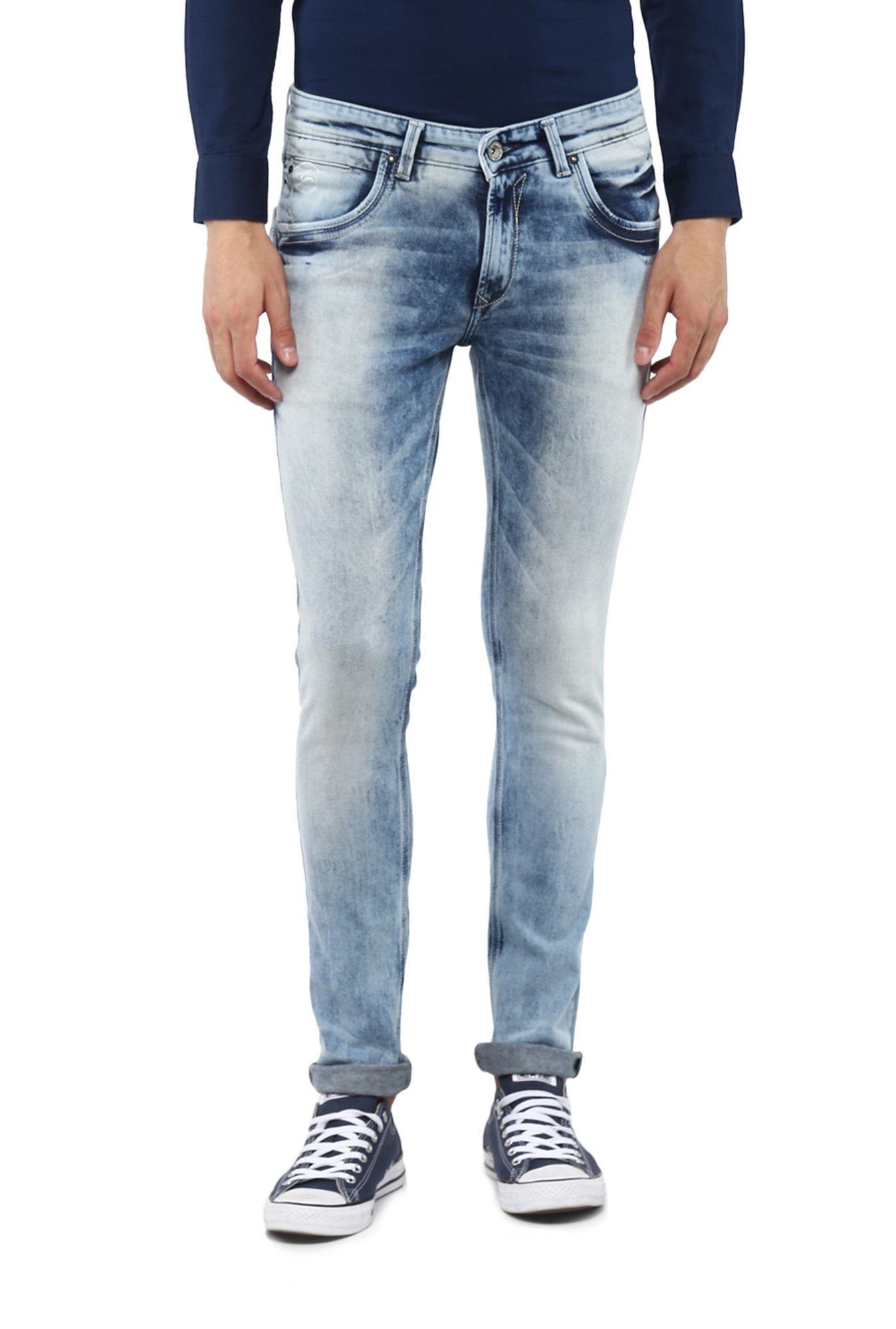 acid wash light blue jeans