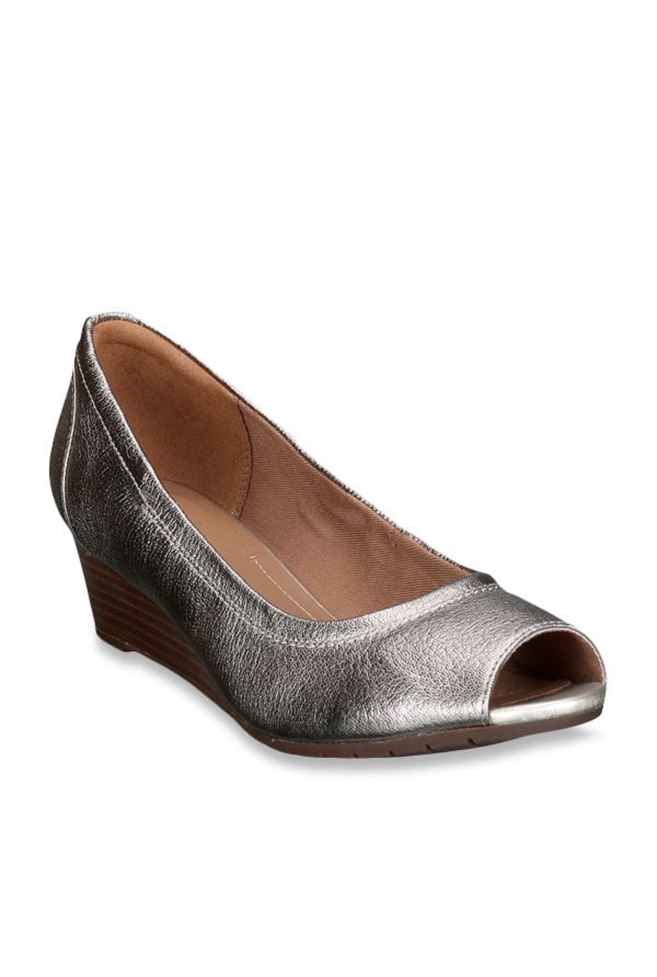 clarks peep toe wedges