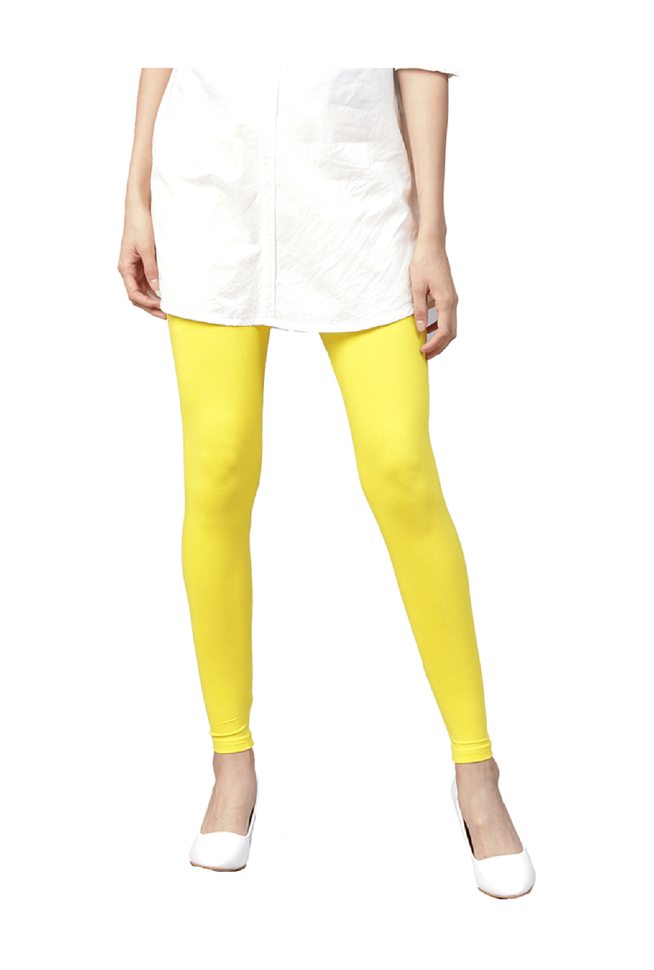 Traditional Plain Silk Churidar Leggings Yellow Color Womens Churidar  Leggings  Lady India