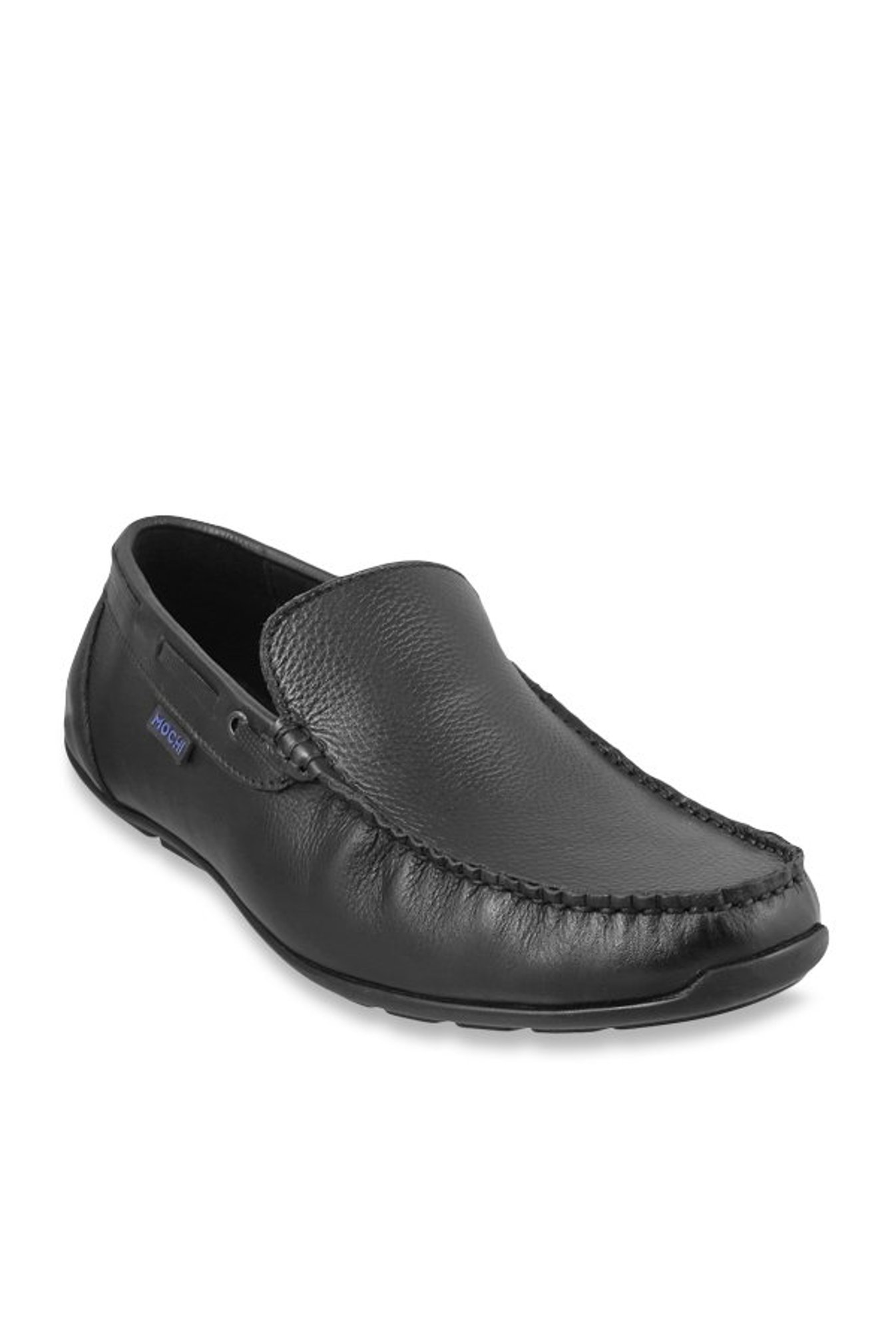 black slip on boat shoes