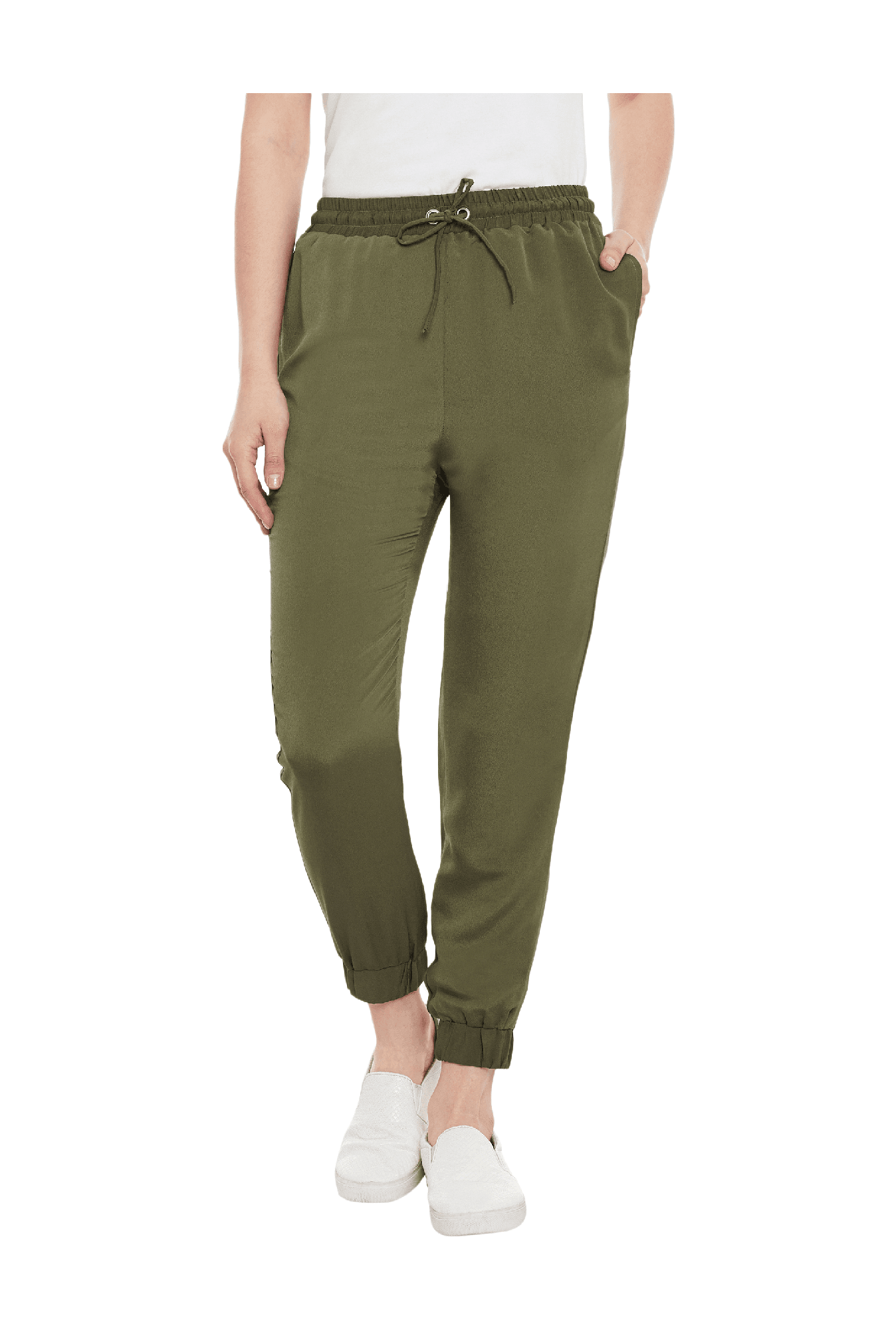 Buy Miss Chase Olive Relaxed Fit Joggers for Women Online @ Tata CLiQ