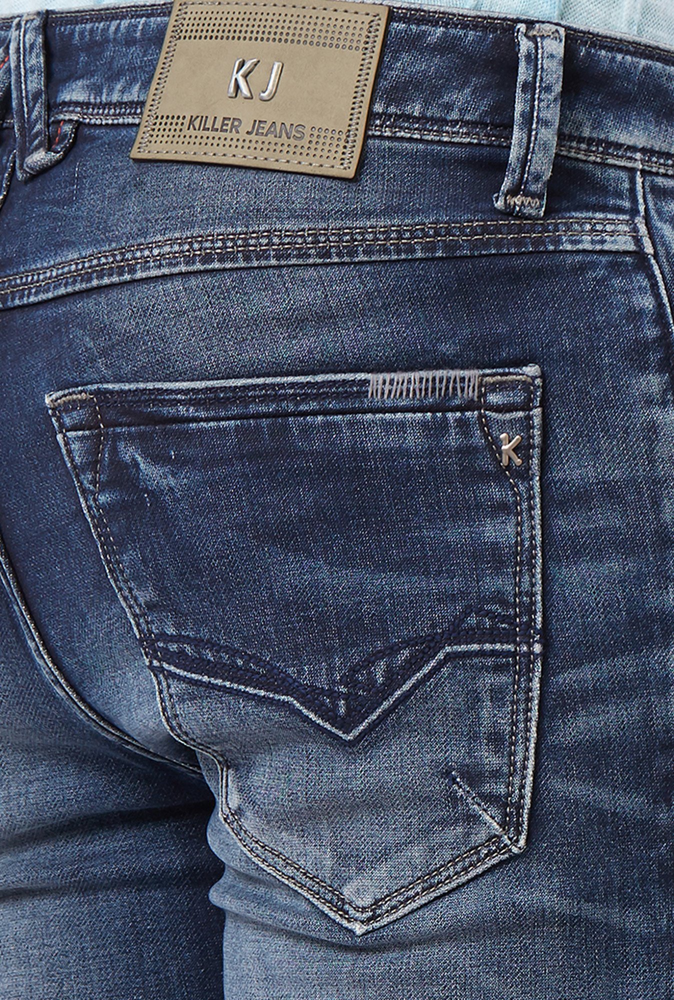 Killer Navy Solid Cotton Slim Fit Jeans 