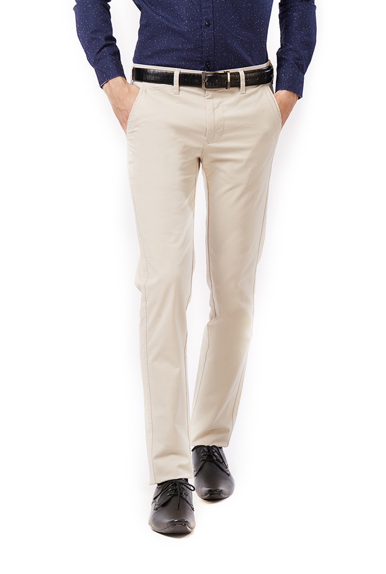 Buy Ruggers Dark Beige Slim Fit Cotton Trousers for Men Online  Tata CLiQ