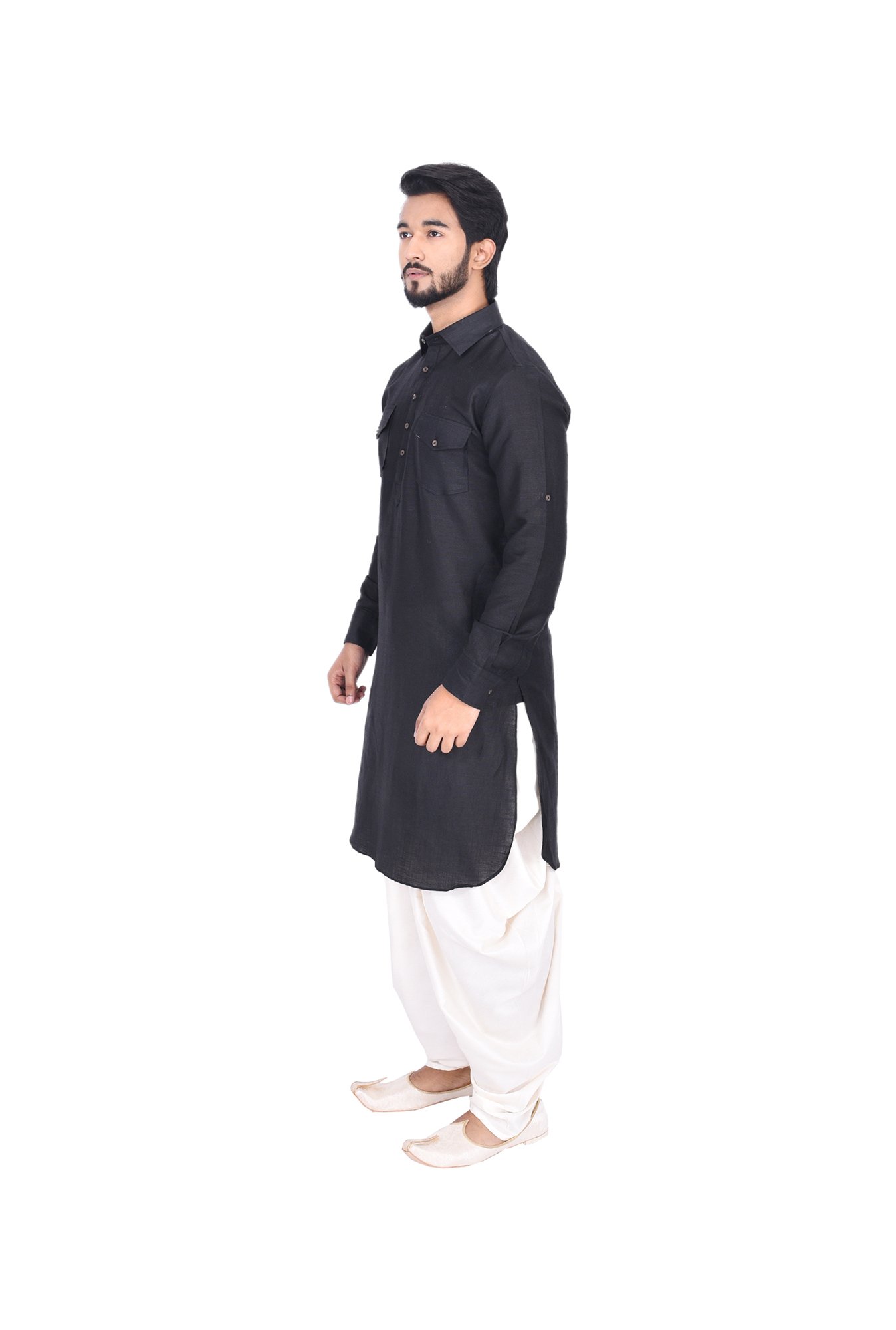 Buy Manyavar Black Solid Kurta for Men s Online TataCliq