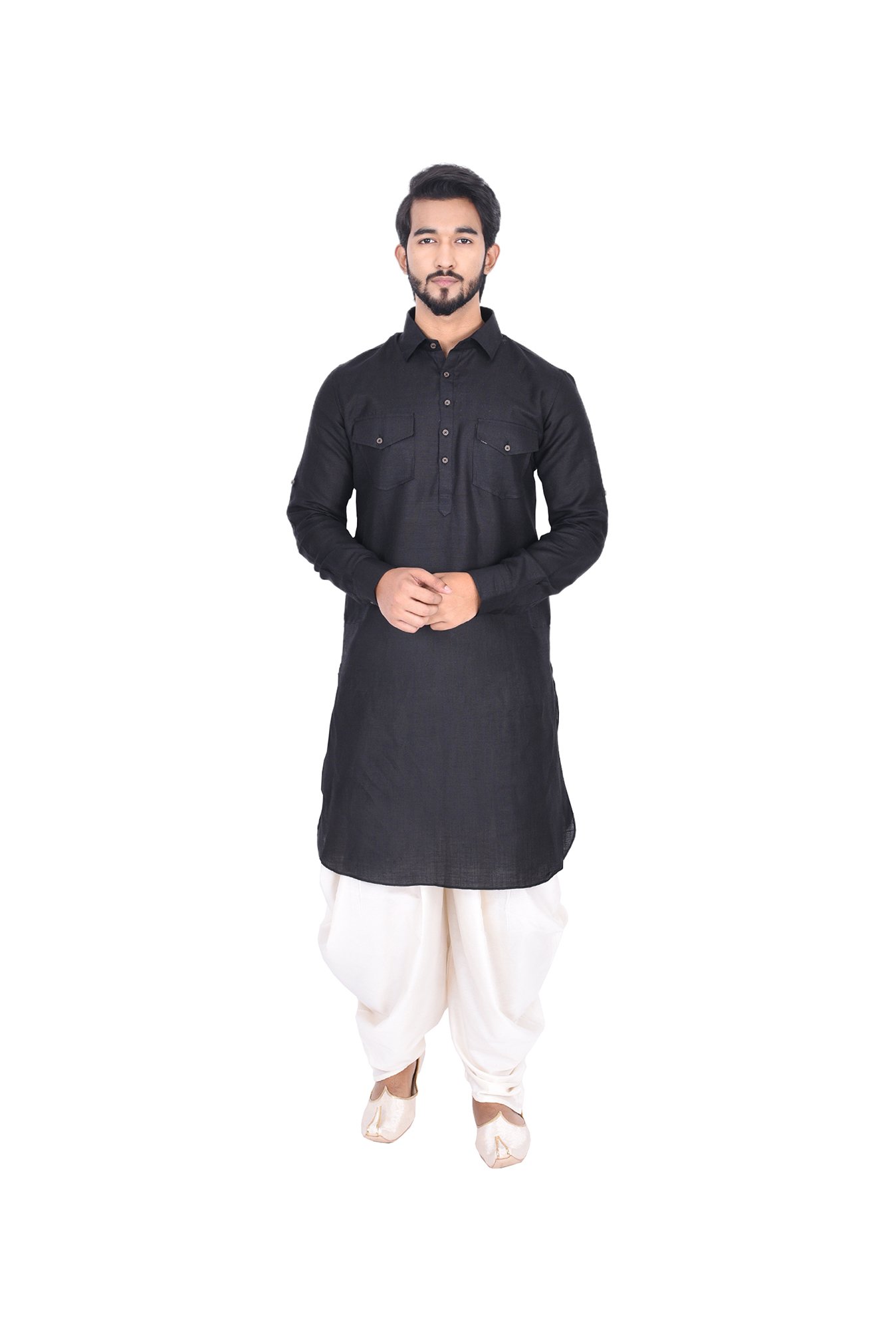 Buy Manyavar Black Solid Kurta for Men s Online TataCliq