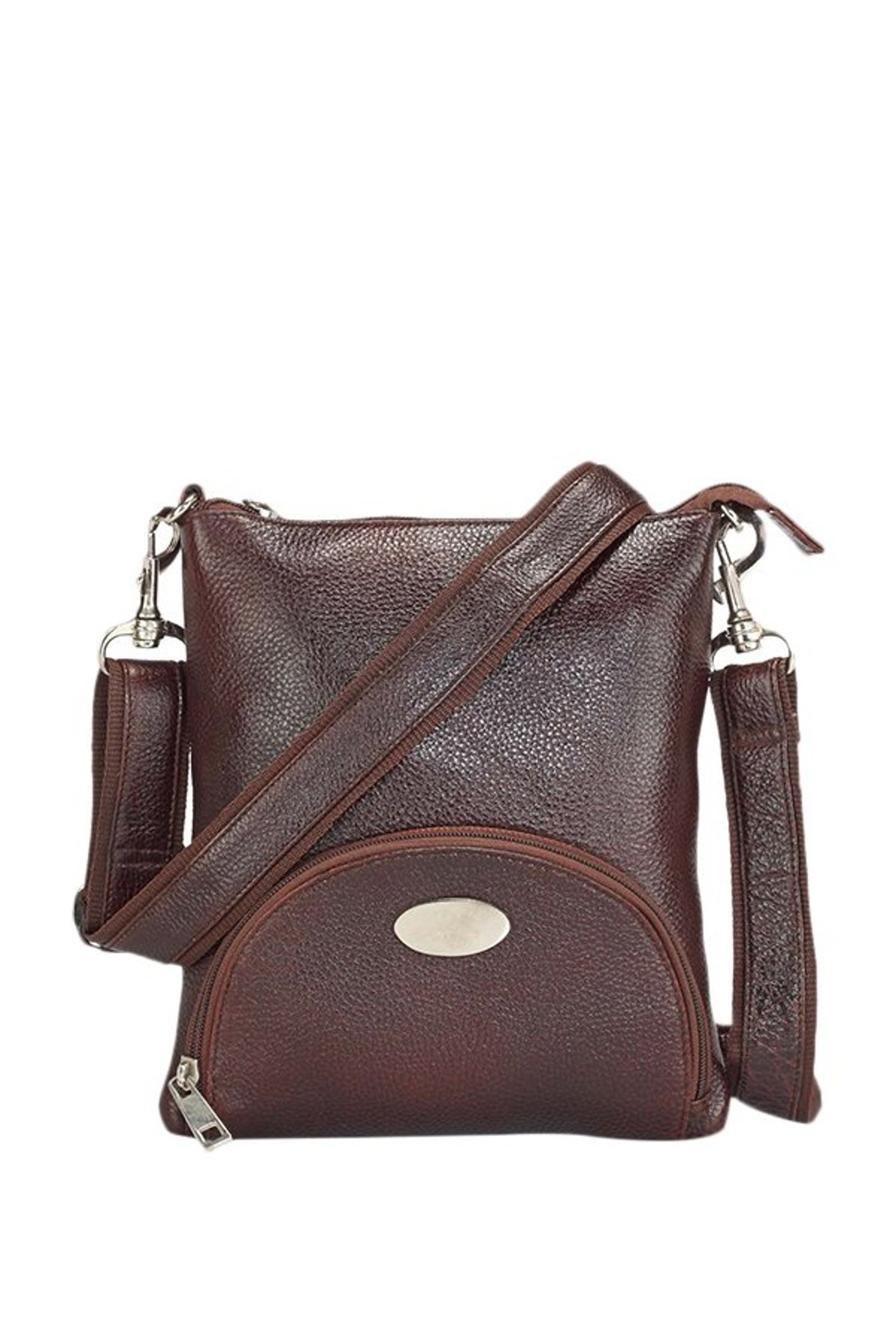 Women's Brown Solid Sling Bags