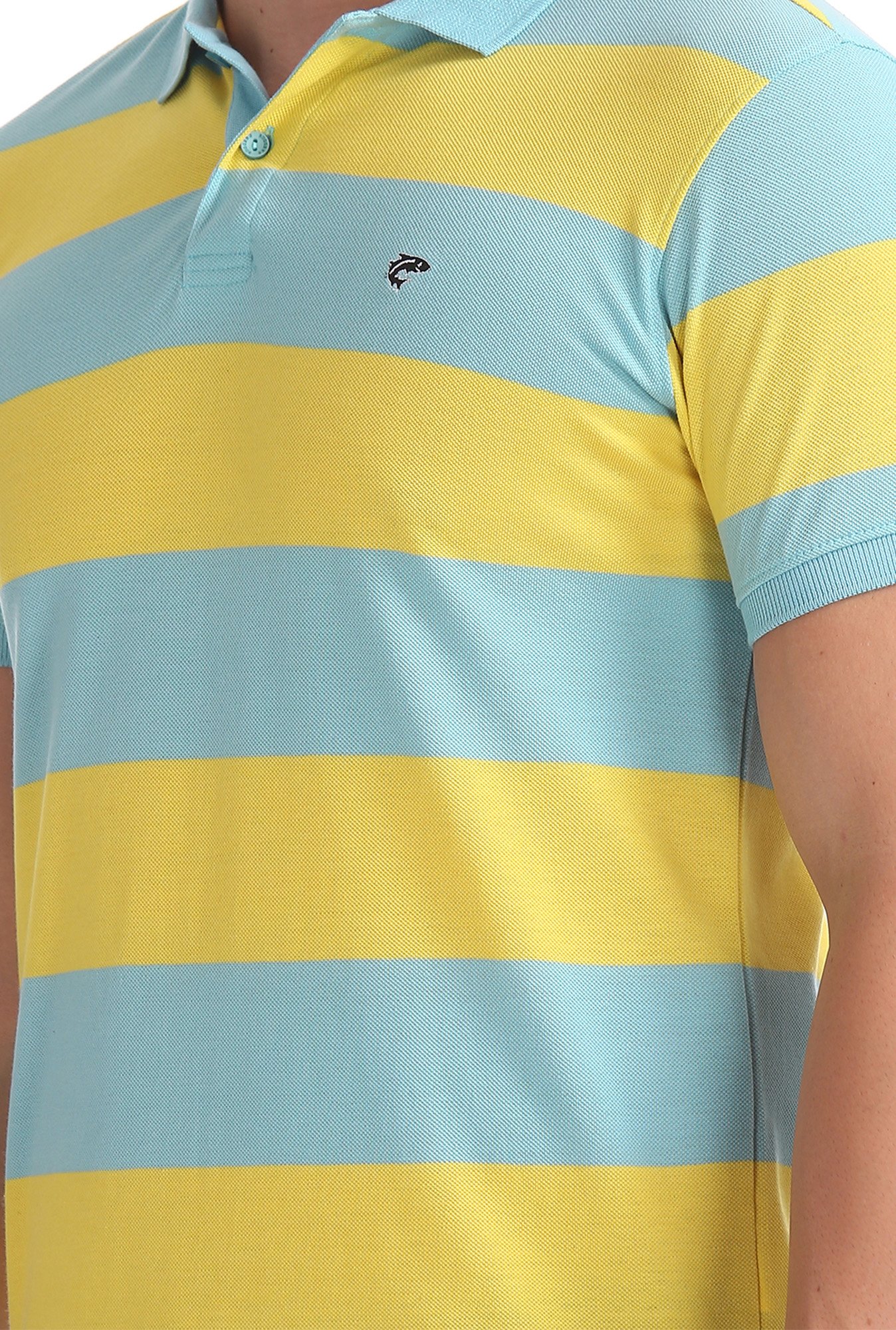 light blue and yellow shirt