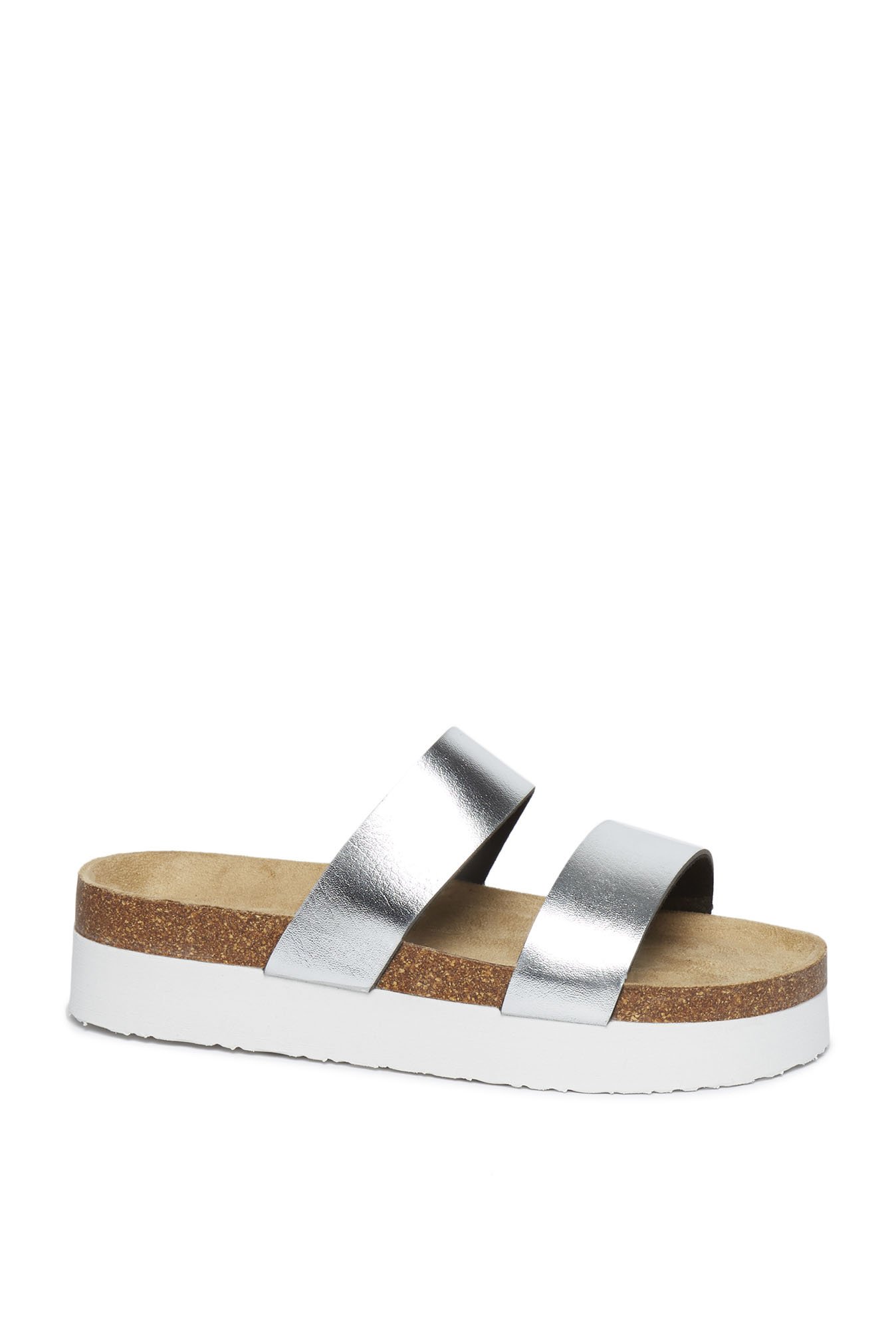 Buy Zudio Silver Double Strap Slides 