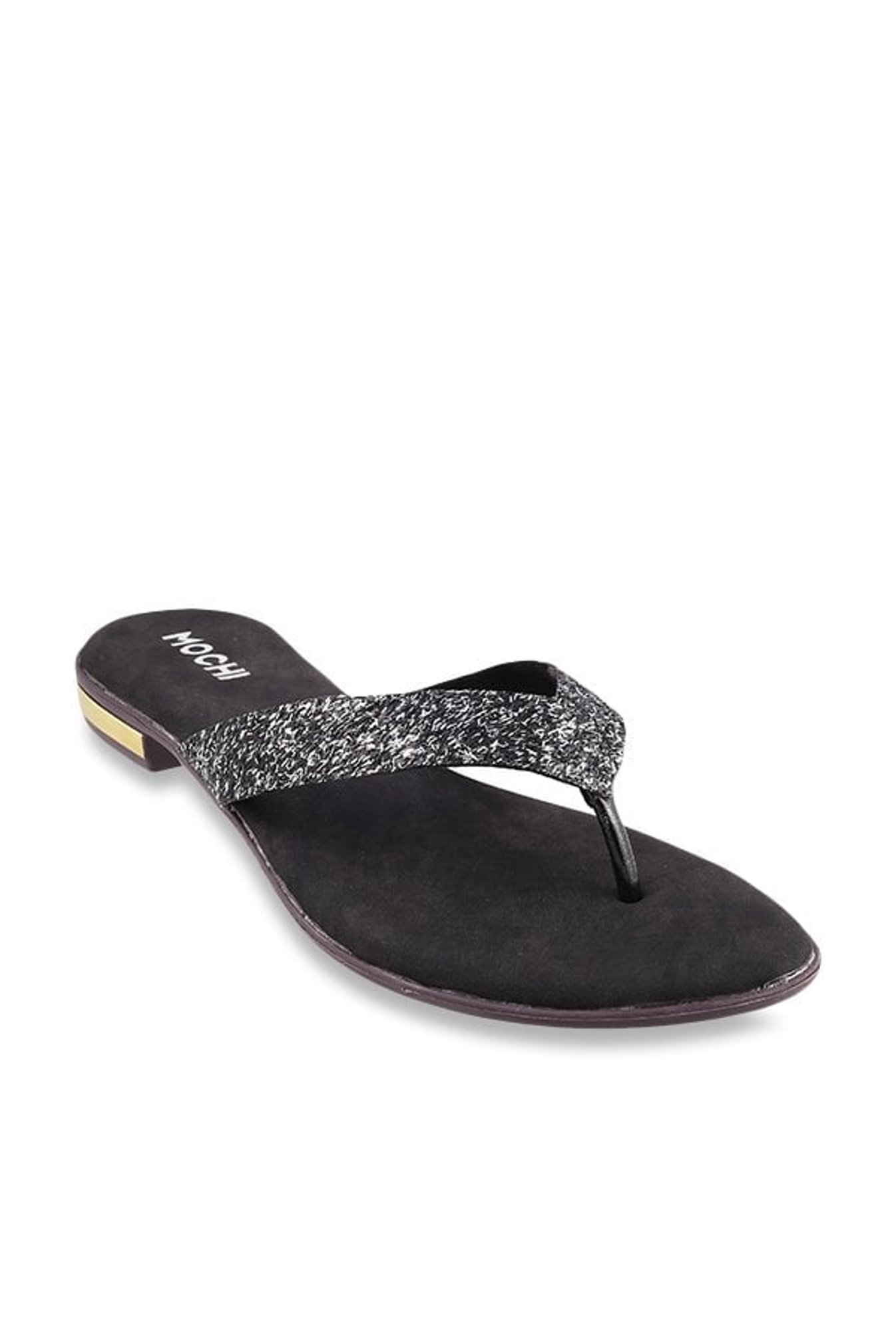 mochi black thong sandals