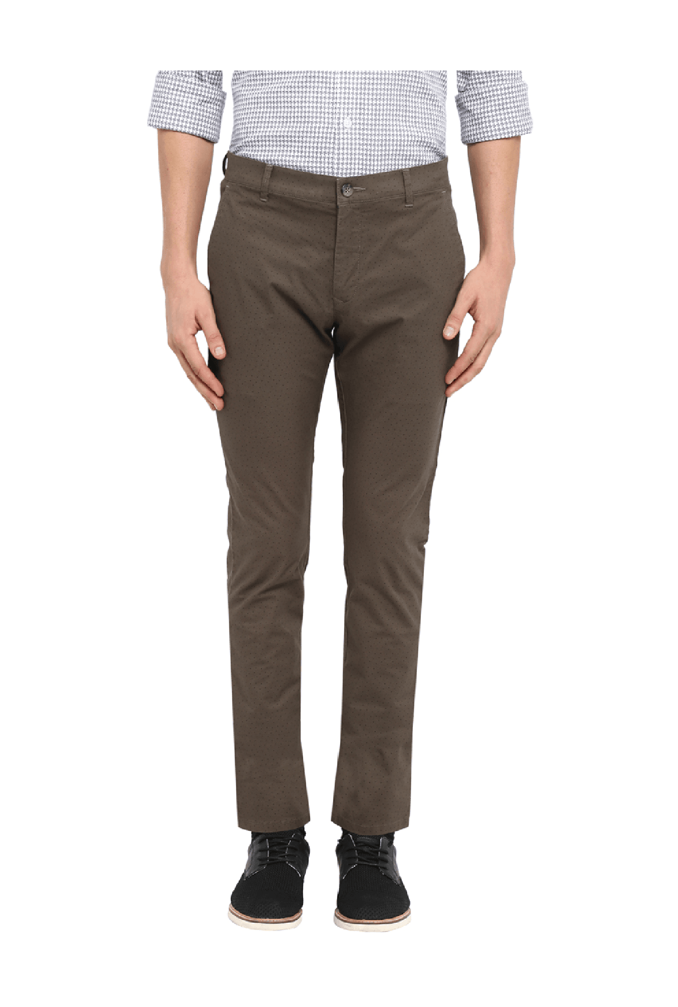 Buy JACK AND JONES Solid Cotton Regular Fit Mens Casual Trousers   Shoppers Stop