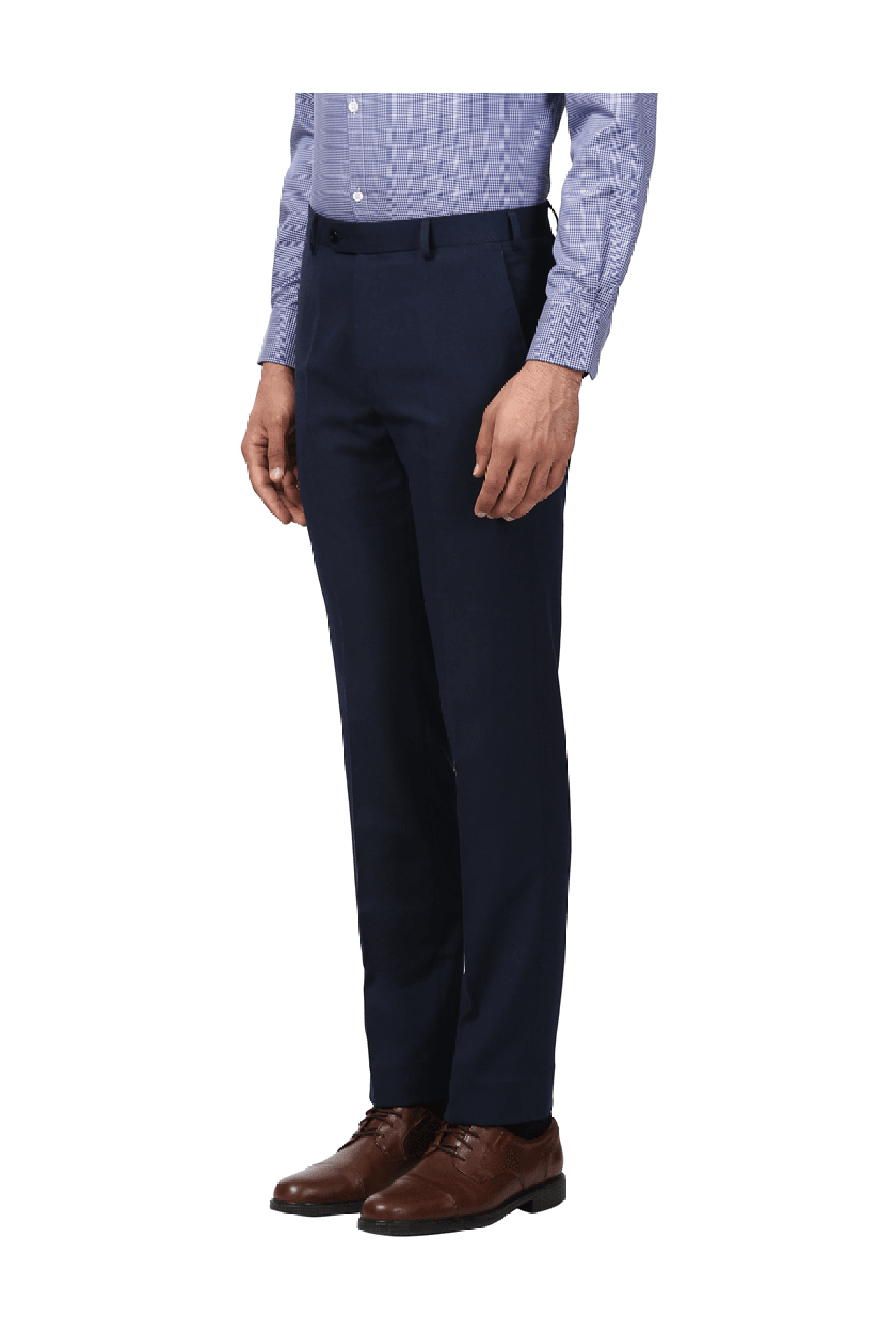 Mens Navy Plain Slim Fit Tapered Leg Flannel Suit Trousers  1913  Collection  Hawes  Curtis