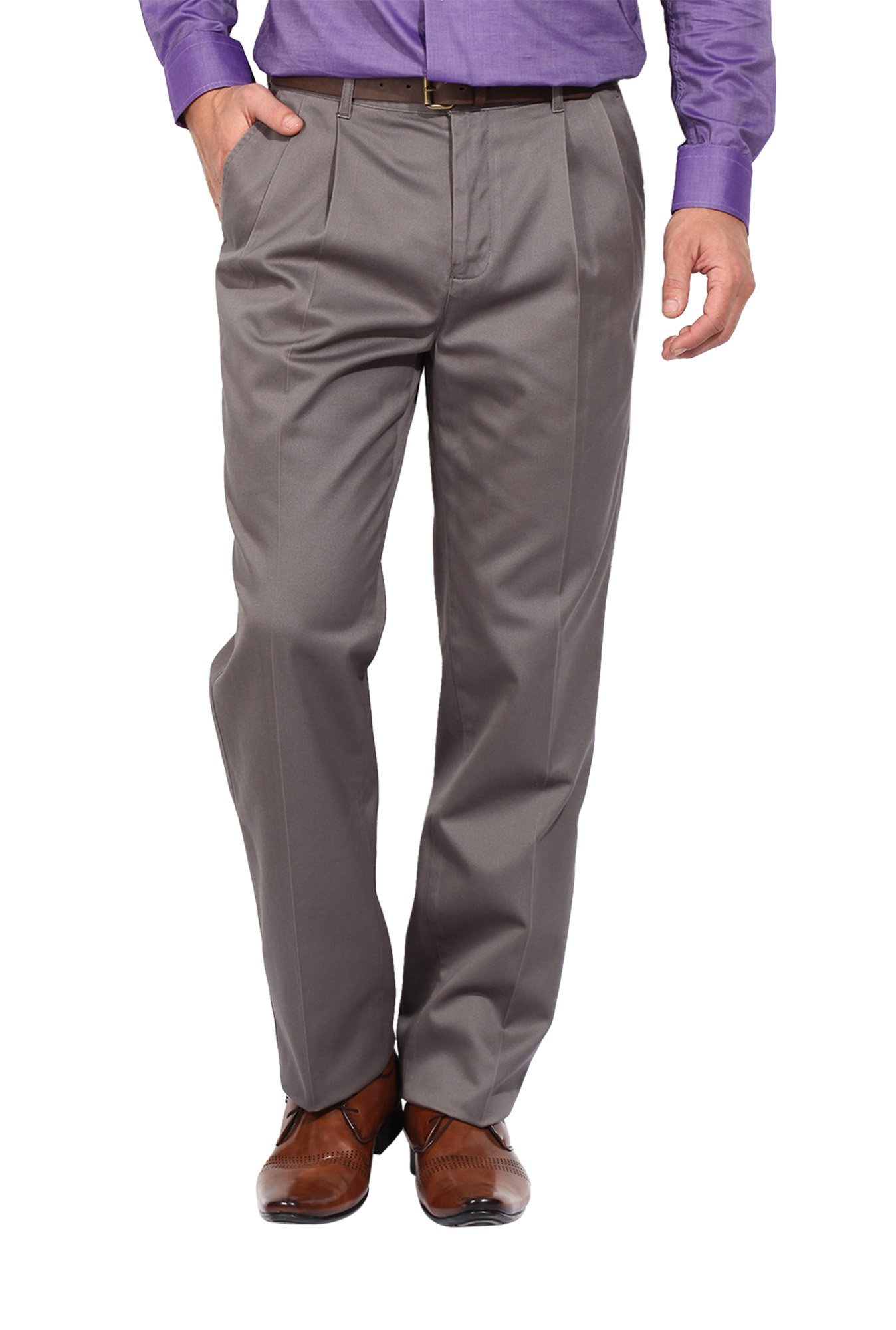 Buy Haul Chic Men Grey  Black Solid Synthetic Pack Of 2 Formal Trousers  Online at Best Prices in India  JioMart