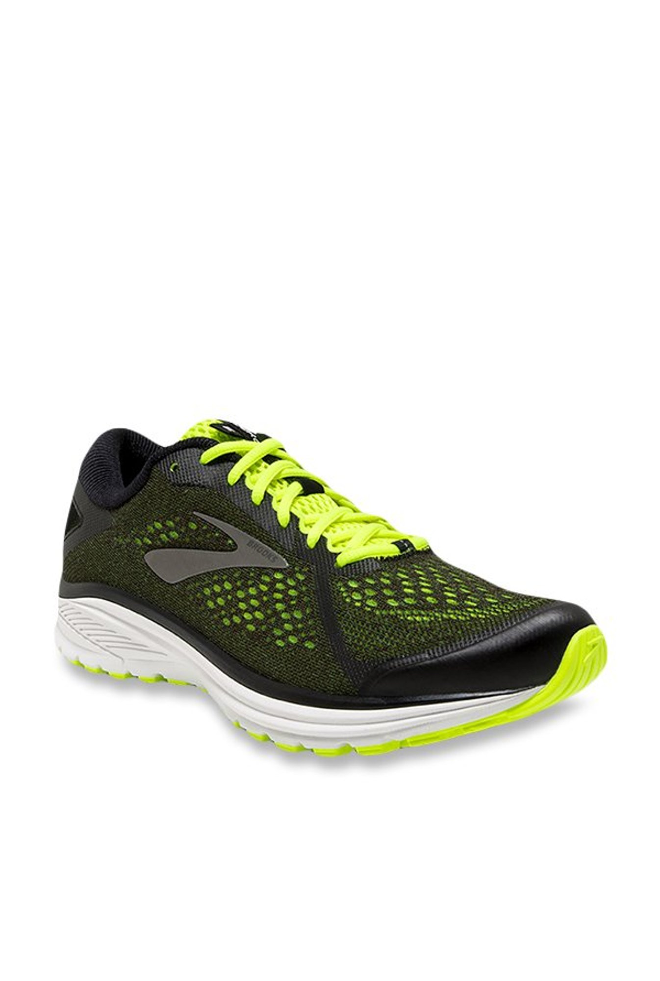 brooks lime green running shoes