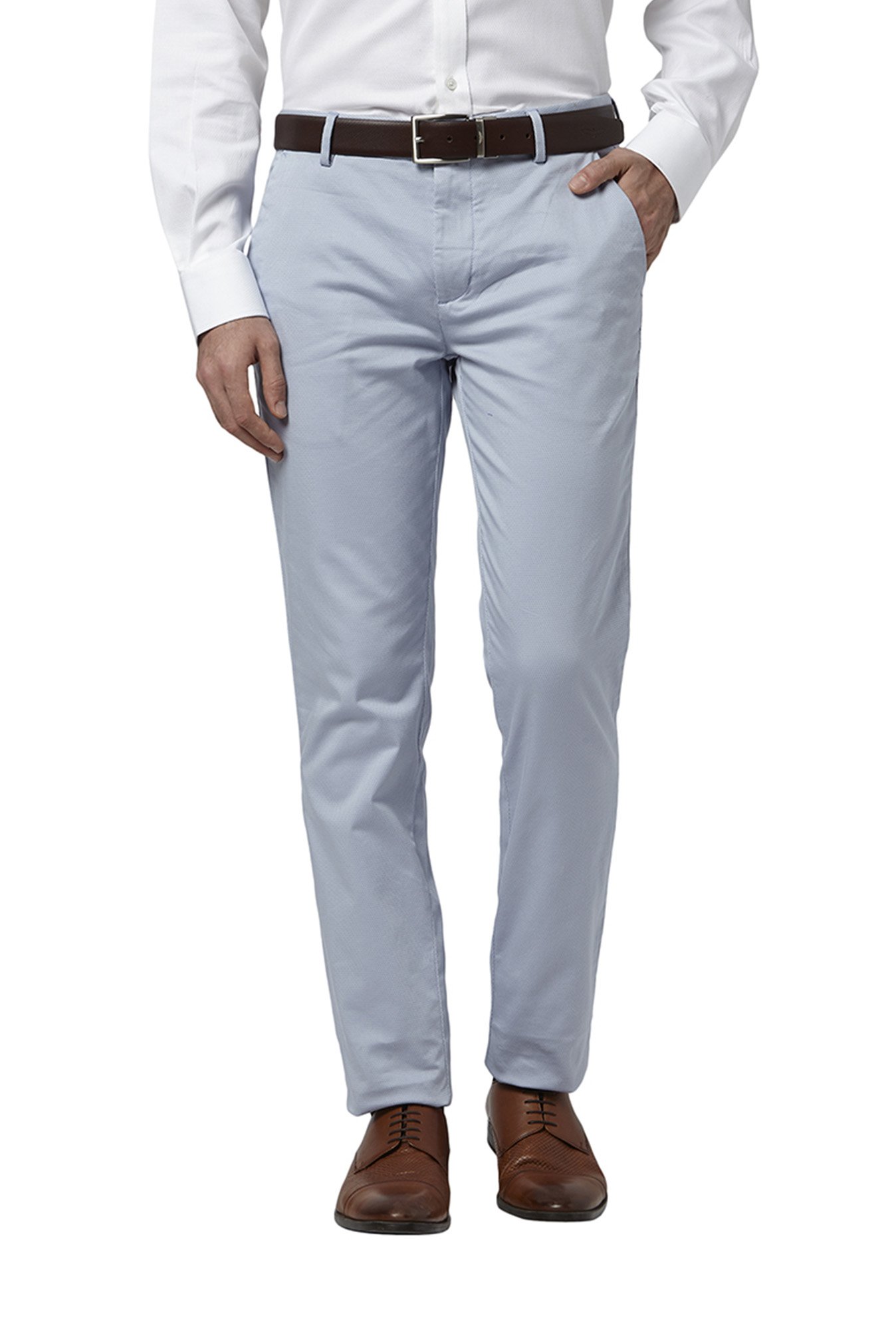 Sky Blue Regular Fit Formal Trouser Pant For Men For Daily Use Office