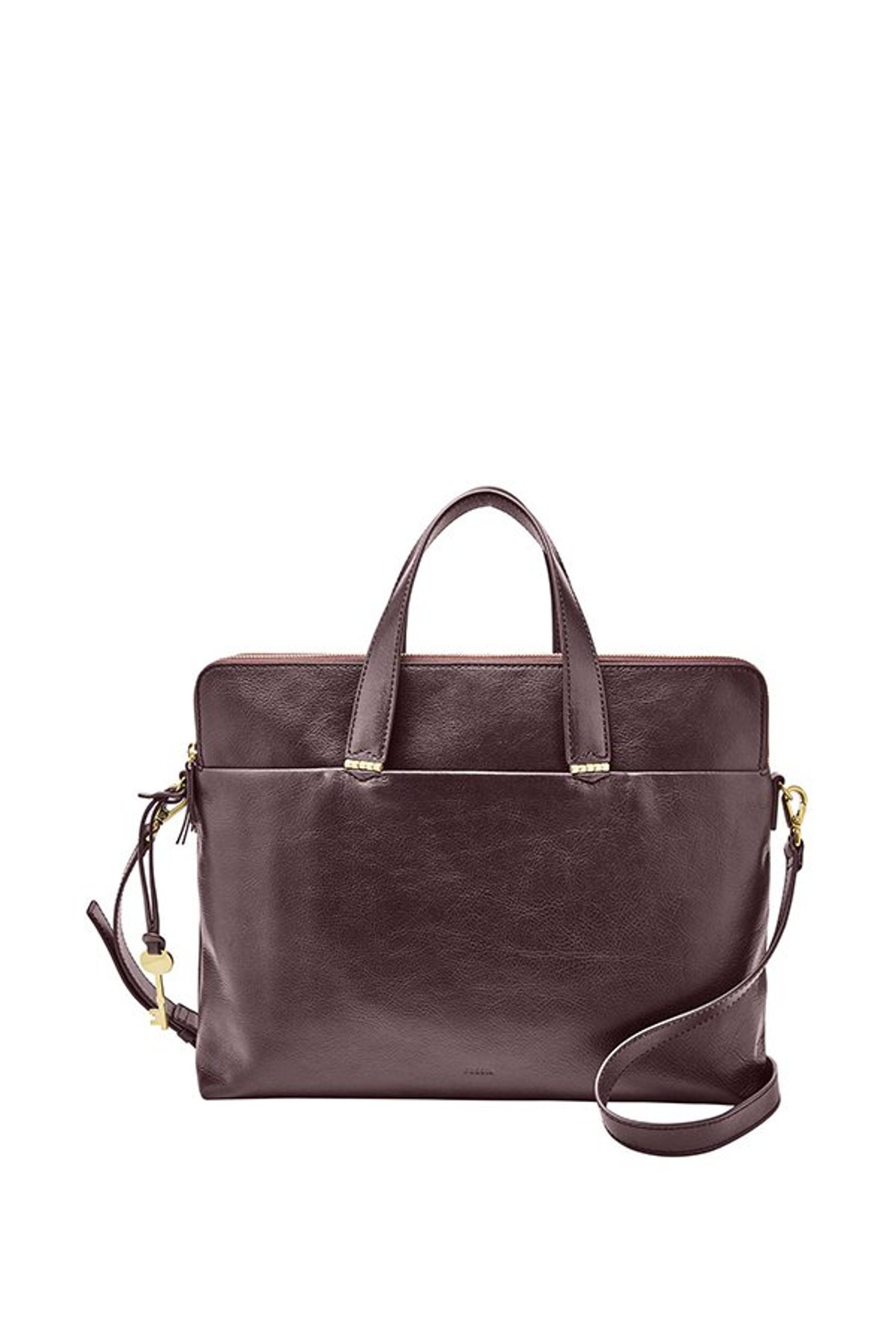 fossil bridgitte leather laptop bag