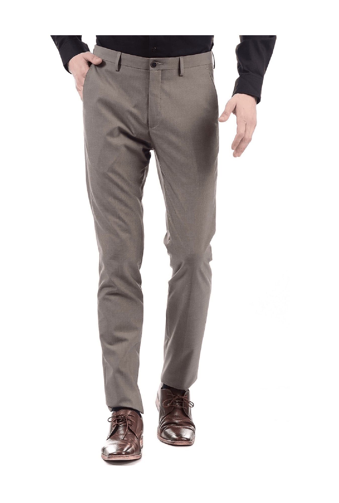 ARROW NEWYORK Men Grey Jackson Super Slim Fit Check Formal Trousers