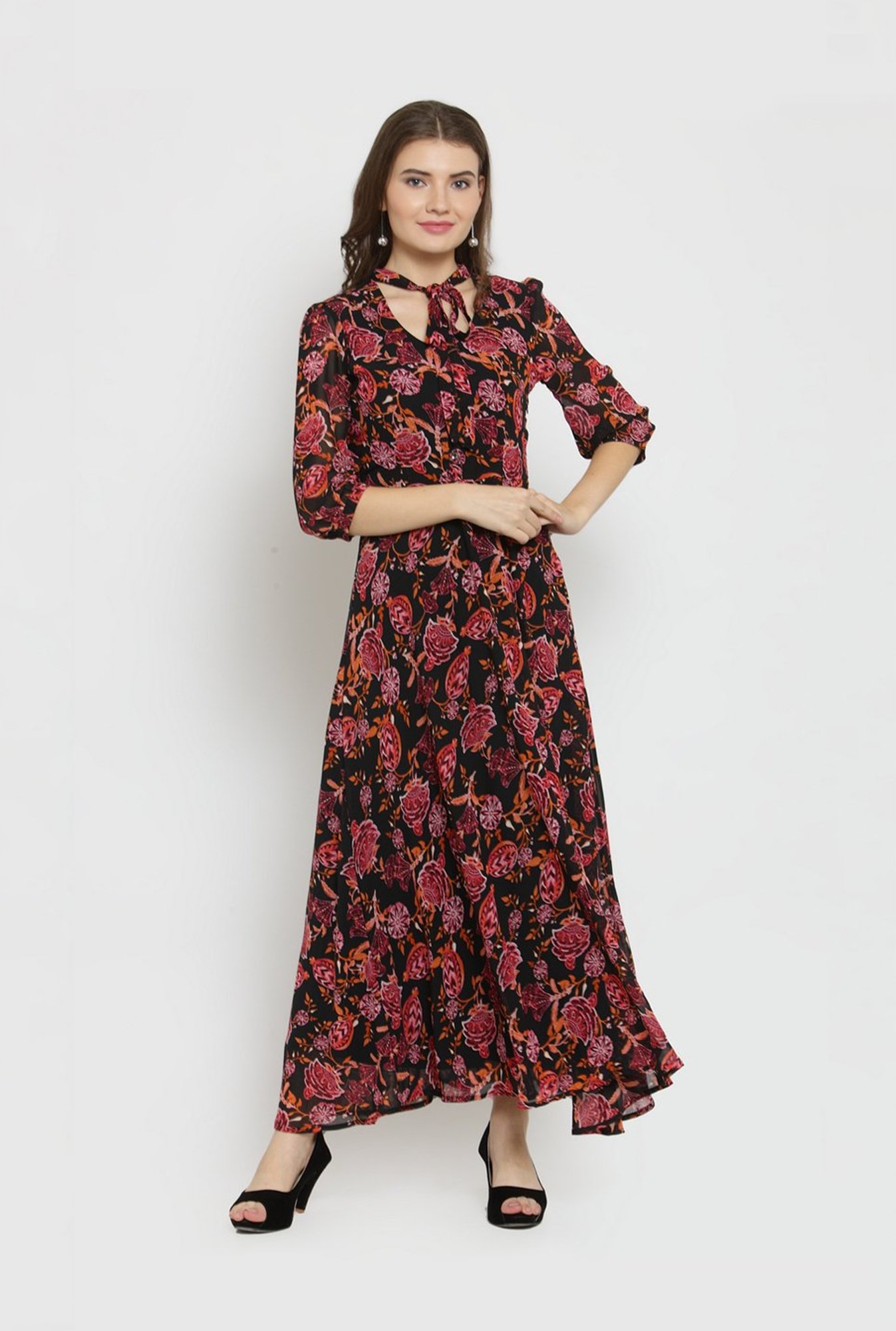 Latin quarters dot hot sale print maxi dress