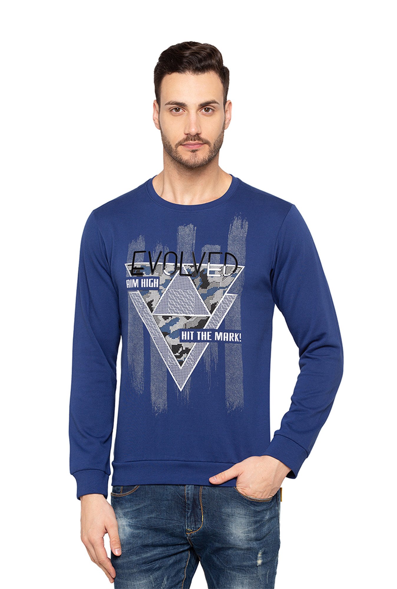blue cotton sweatshirt