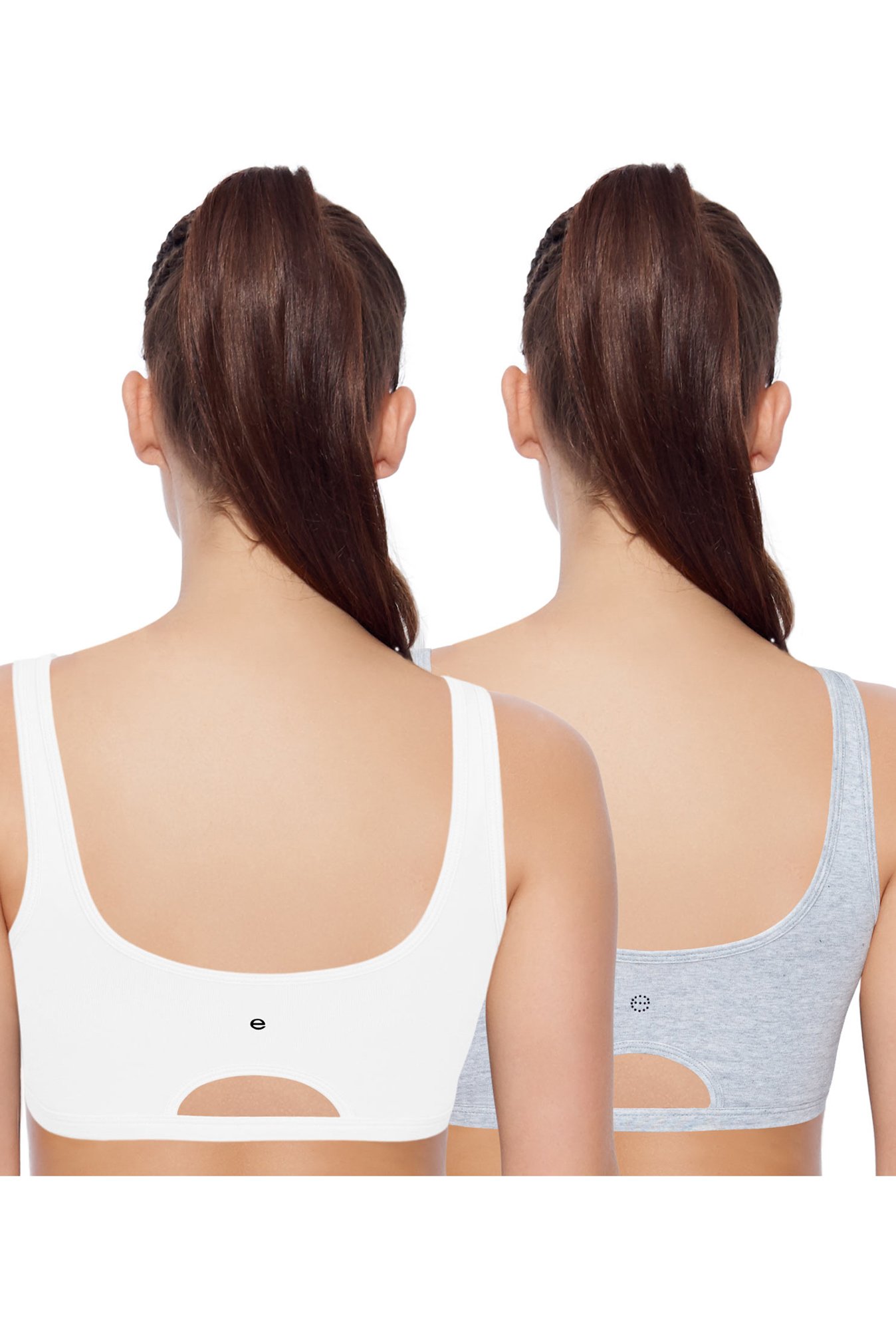 Buy Enamor White & Grey Non Wired Non Padded Sports Bra (Pack Of 2) for  Women Online @ Tata CLiQ