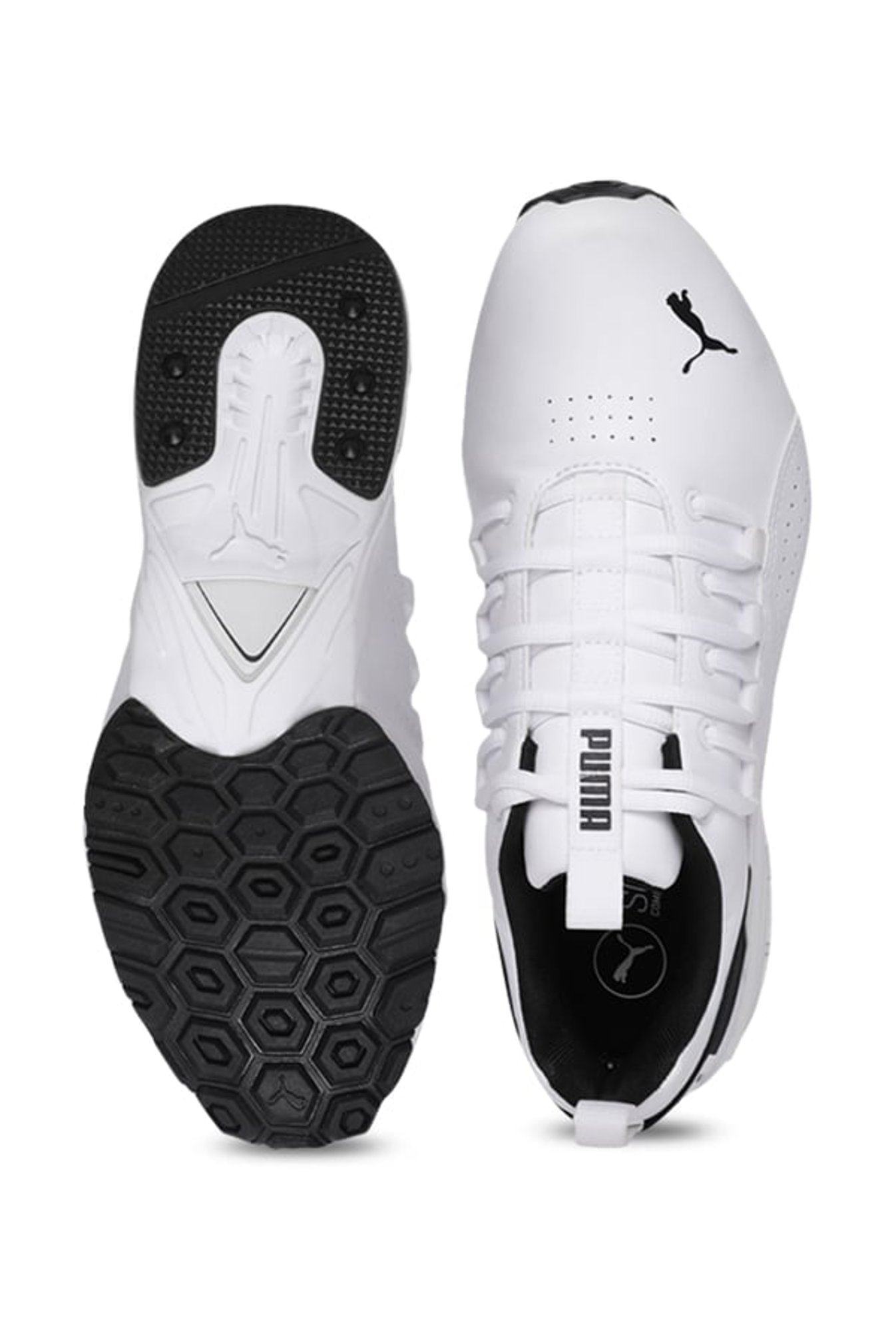 puma men's hexa dot idp white black running shoes