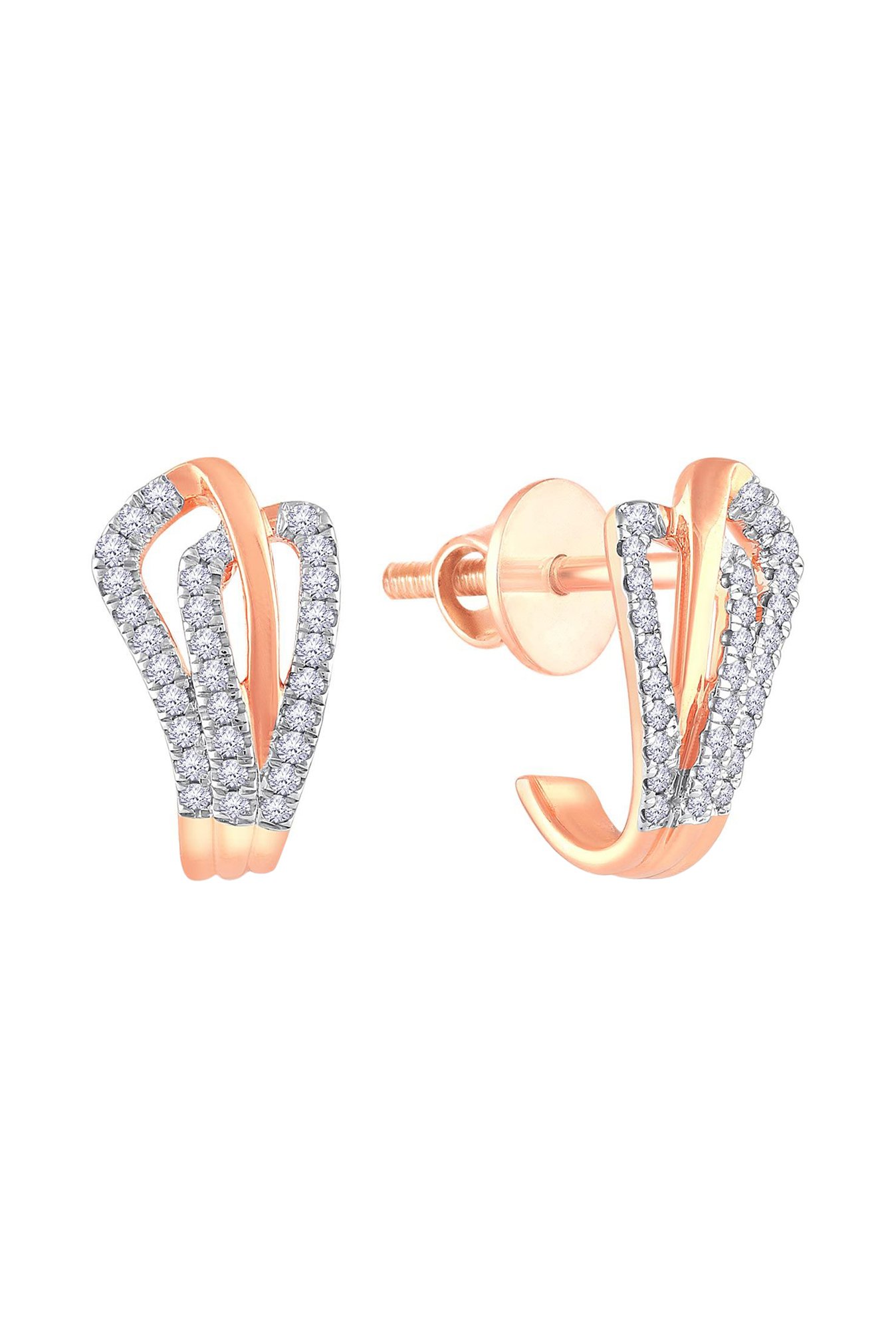 Albert`s 10k Rose Gold 1/4ctw Diamond Heart Earrings ER10658-1PD