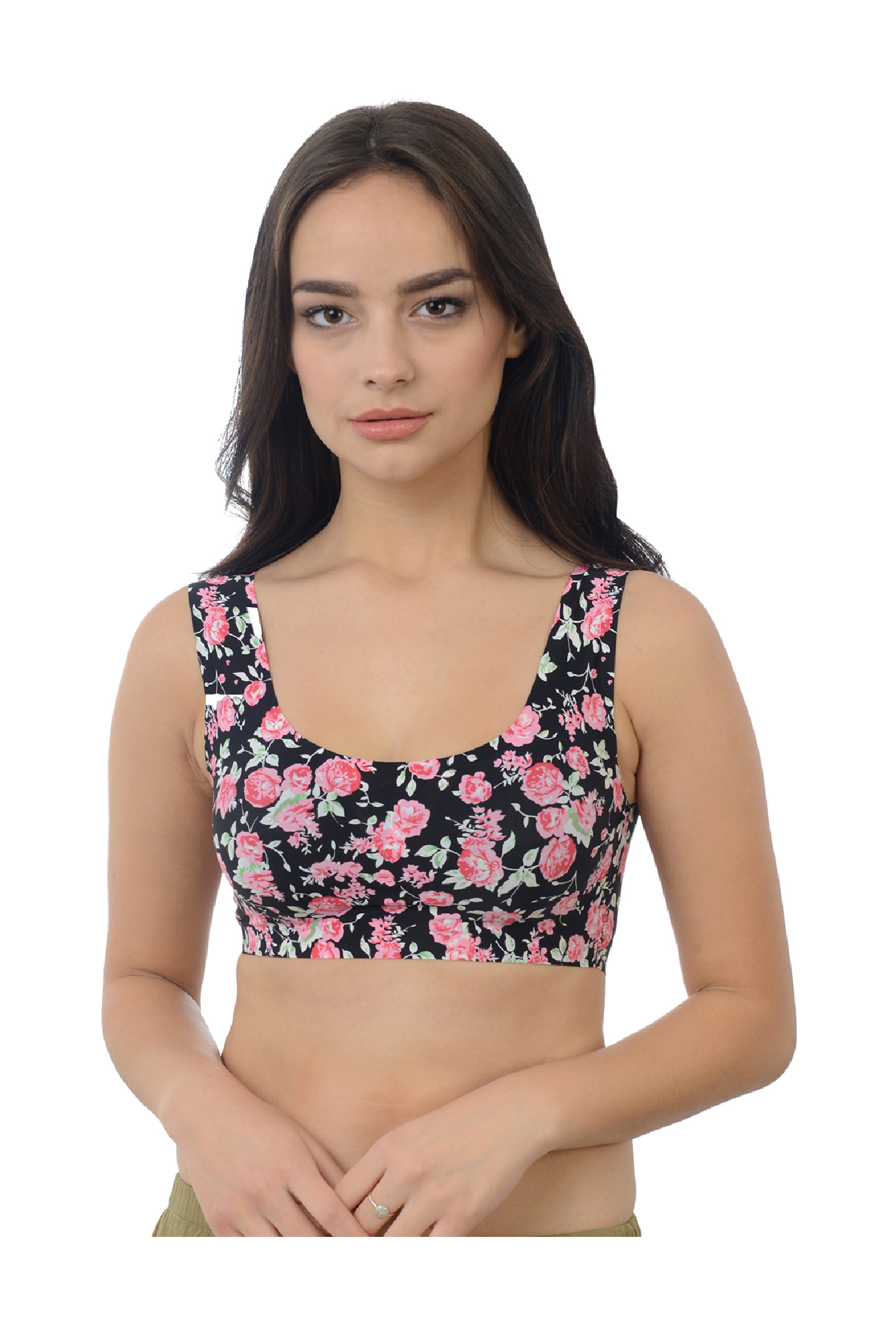 Wunderlove by Westside Plain Non Wired & Non Padded Green Sports Bra