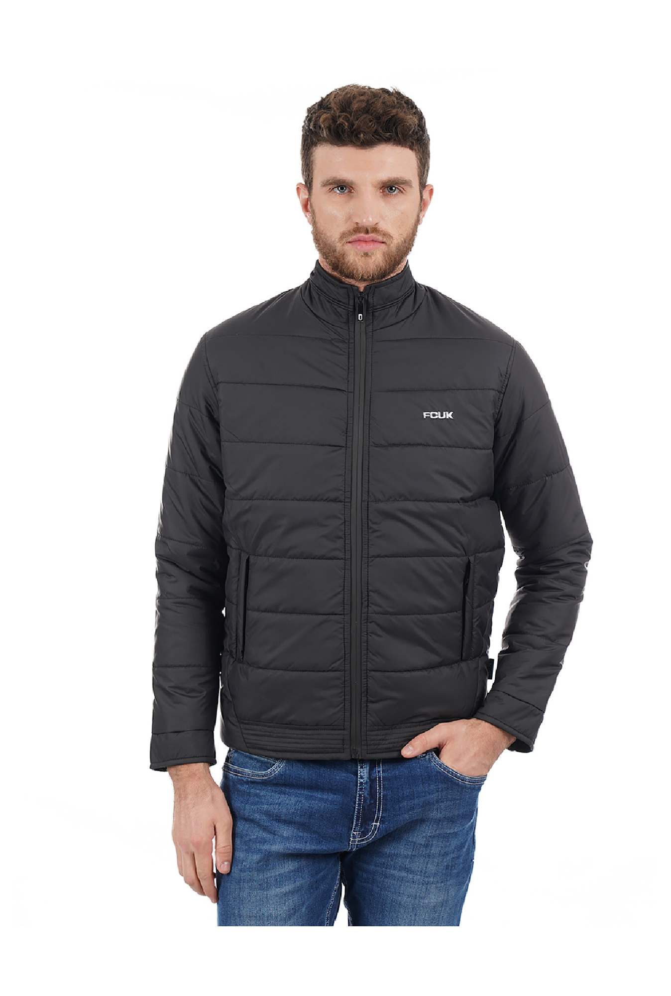 Buy FCUK Black Quilted Jacket for Men Online Tata CLiQ