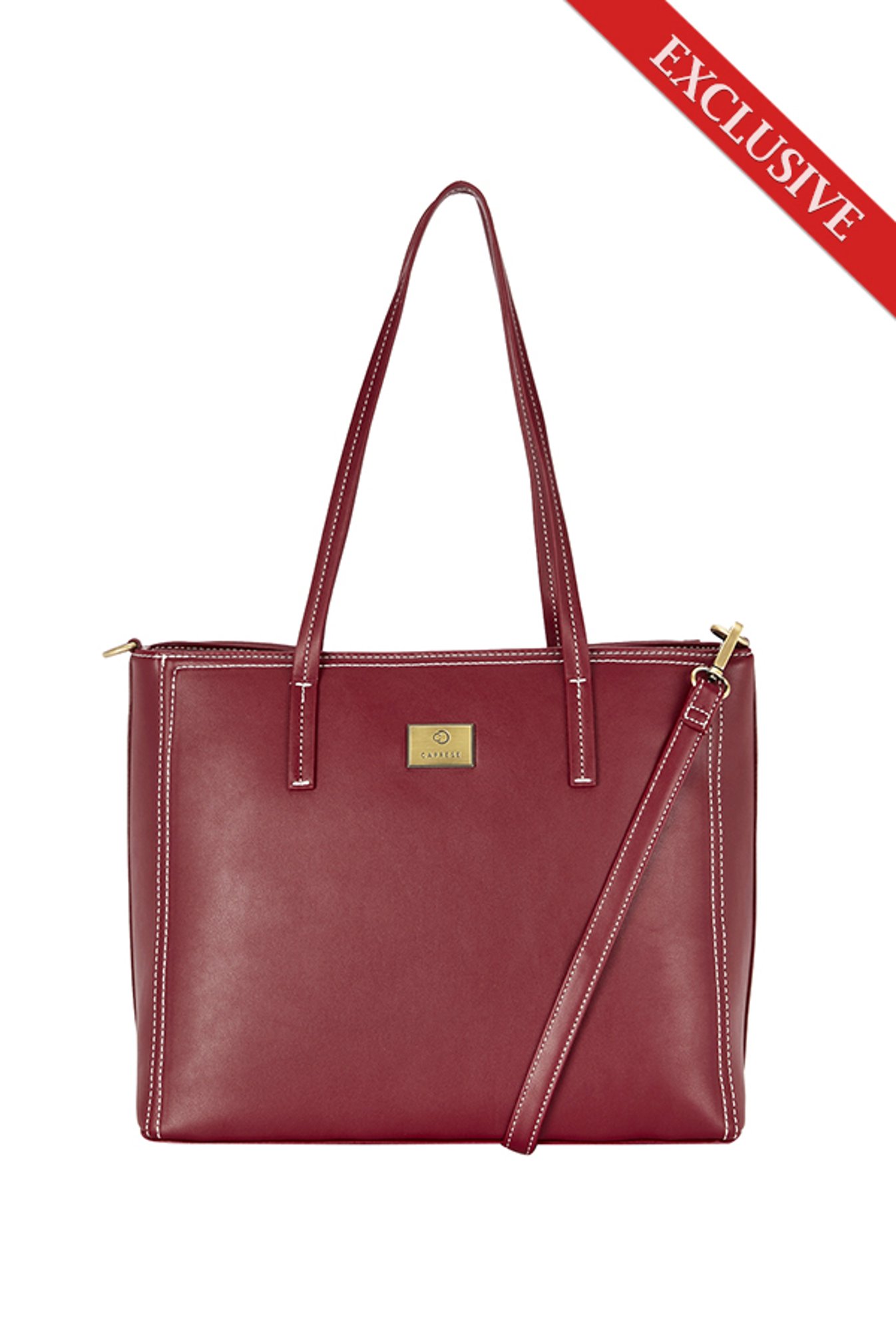 caprese burgundy solid shoulder bag