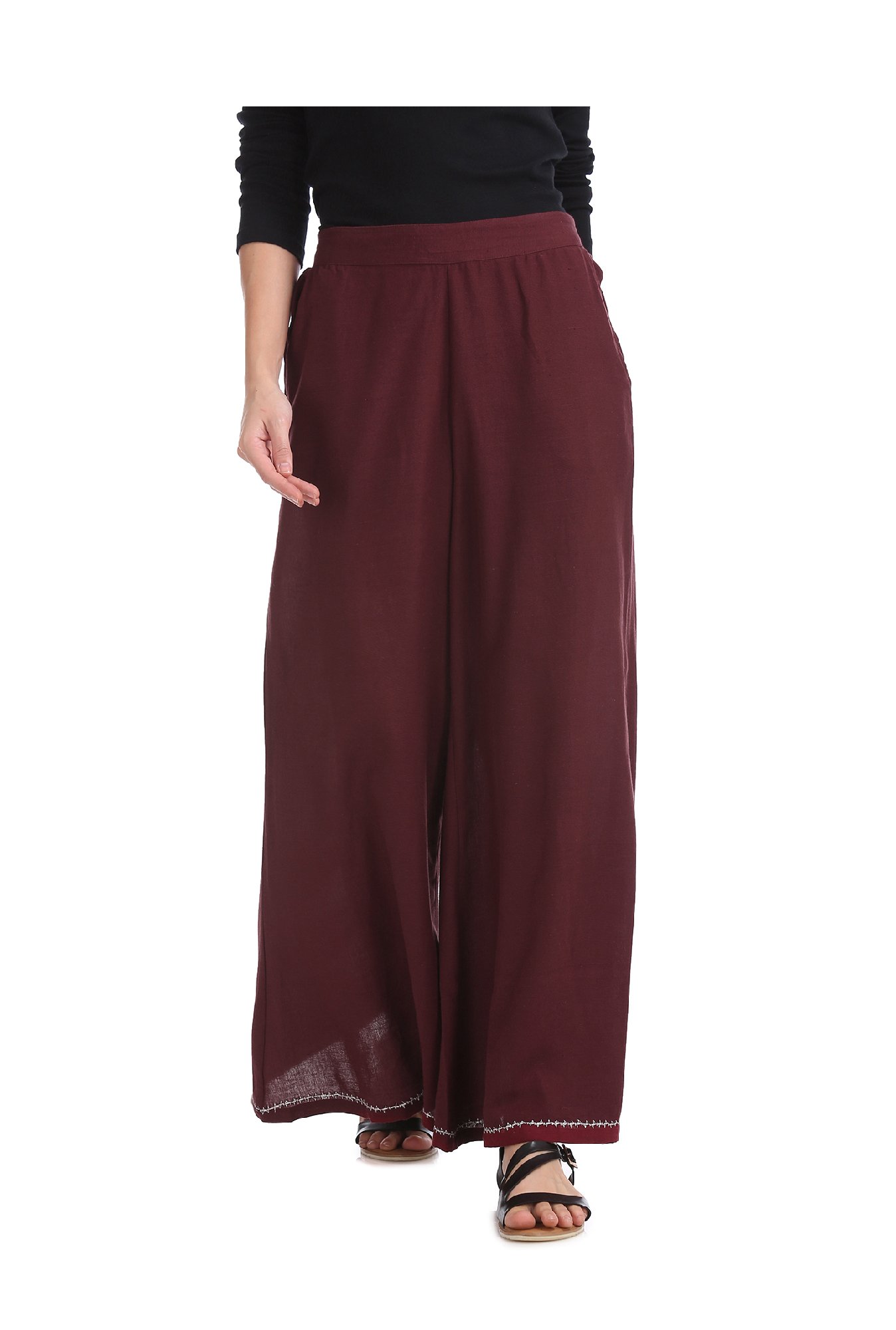 Buy Red Solid Winter Palazzos Online  W for Woman