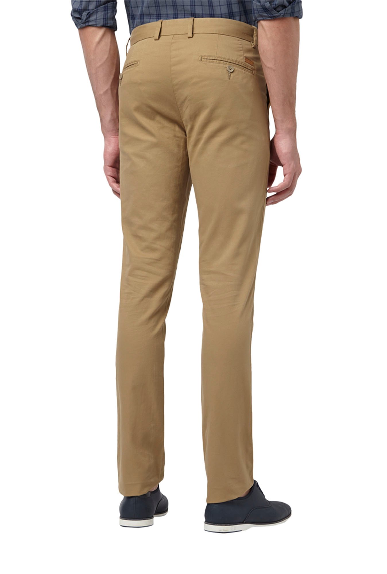 Buy Park Avenue Khaki Pleated Slim Fit Cotton Trousers for Men Online   Tata CLiQ
