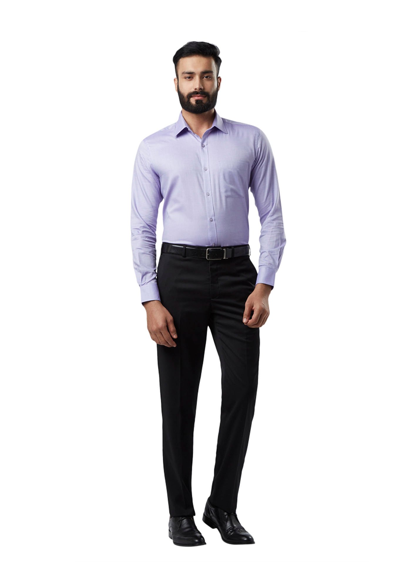 Regular Fit Solid Mid Rise Trousers