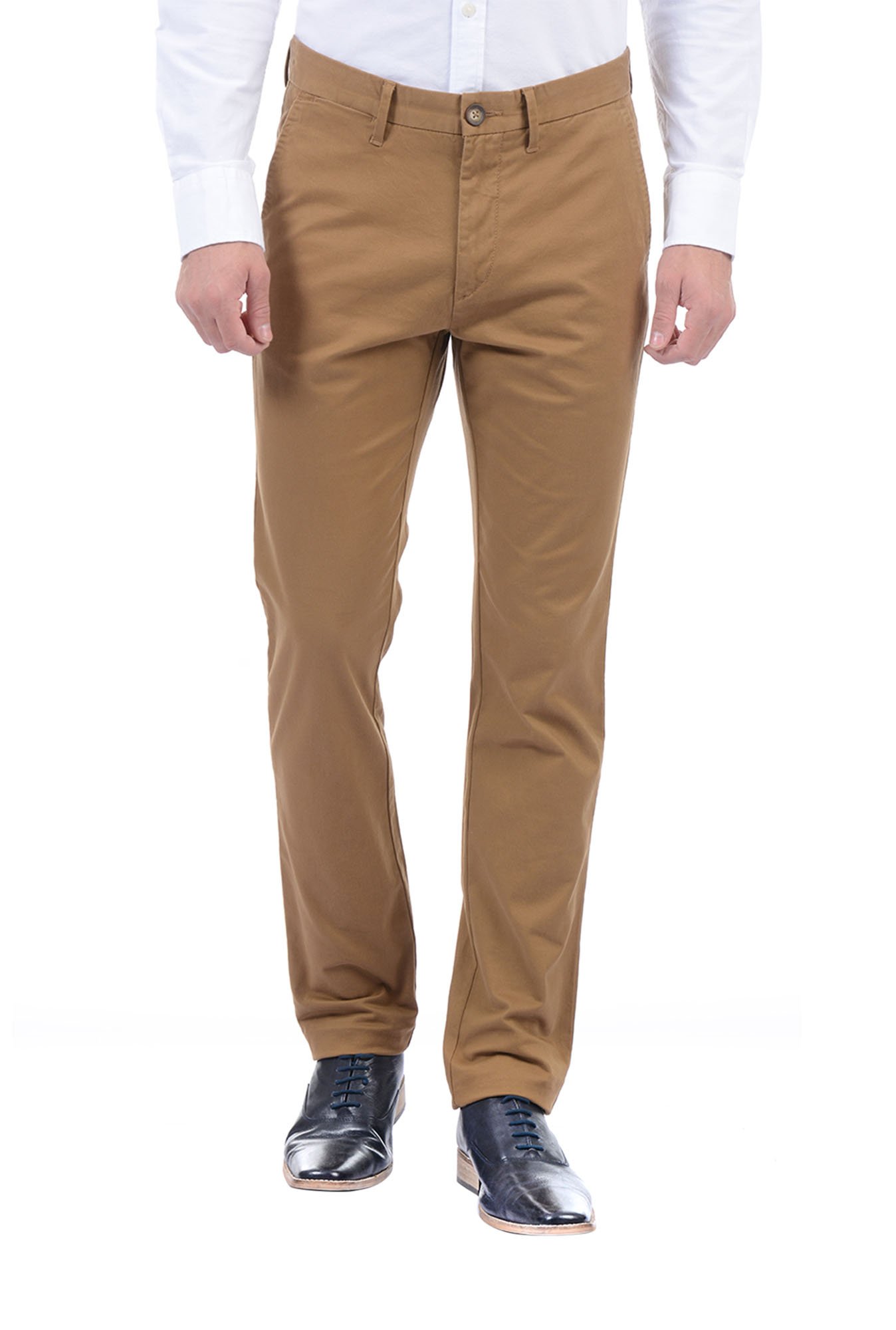 Slim Fit Cotton twill trousers - Light grey - Men | H&M IN
