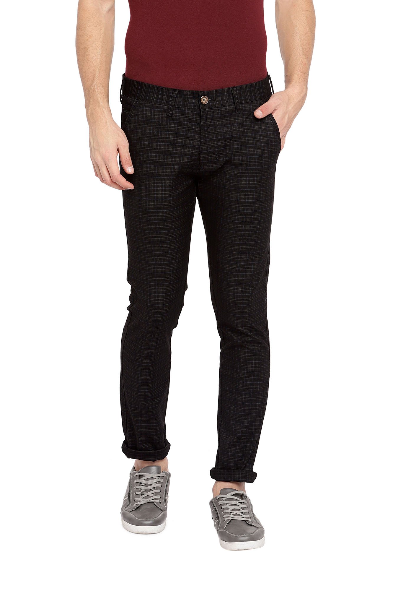 Buy Cliths Slim Fit Flat Front Black Formal Trouser for Men at Amazonin