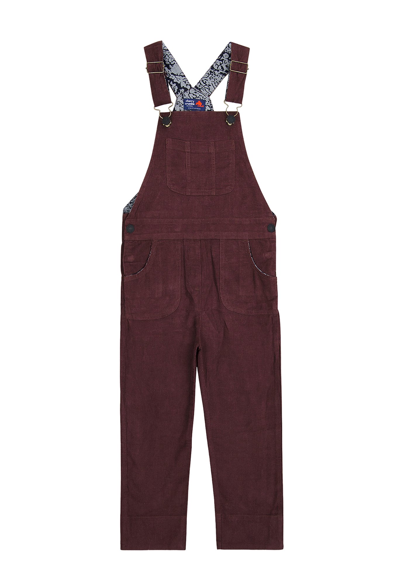 maroon dungaree dress